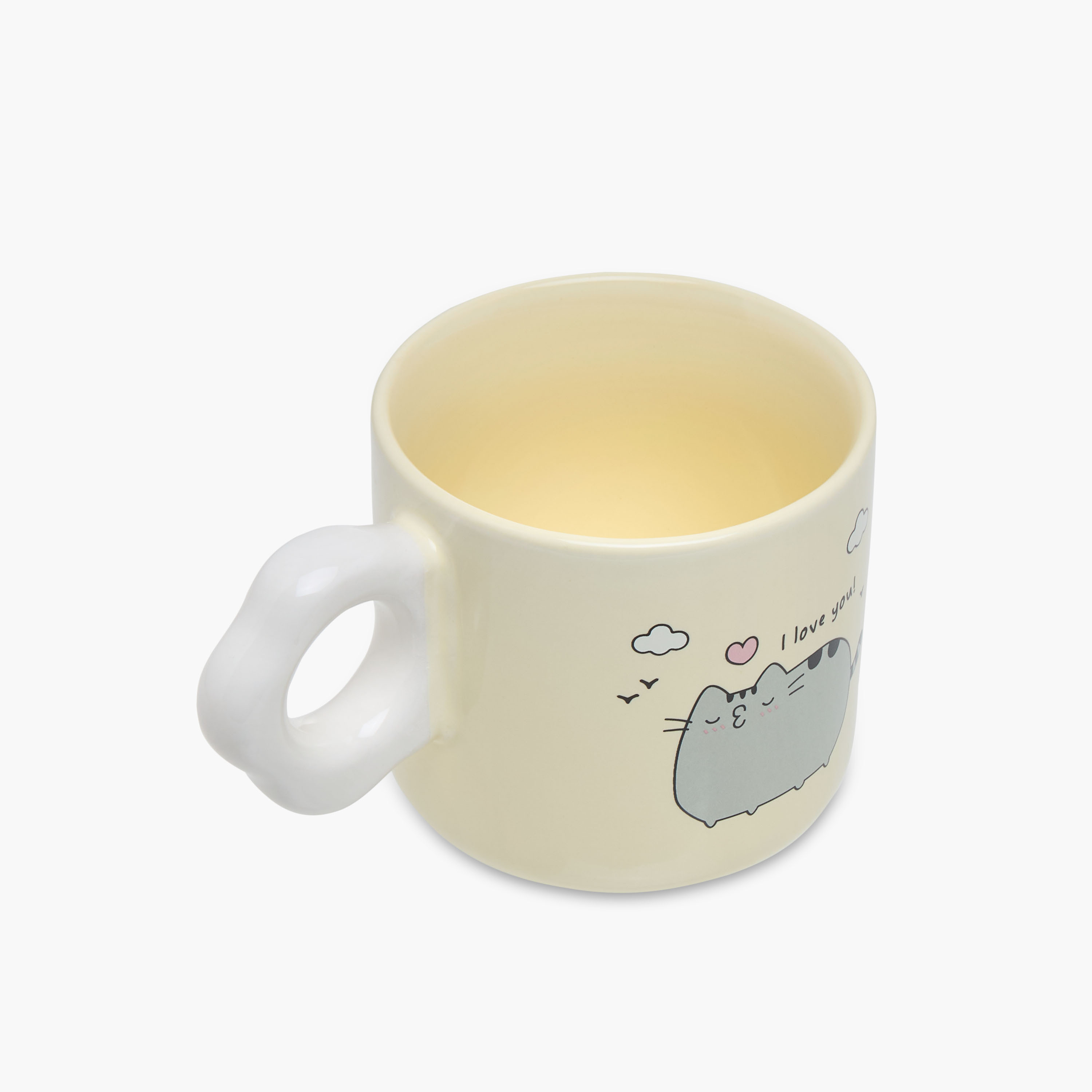 مج من الخزف الصيني بطبعات شعار قطط ومقبض منحني - 320 مل-household-dining-teaandcoffee-mugsandcups-image-2