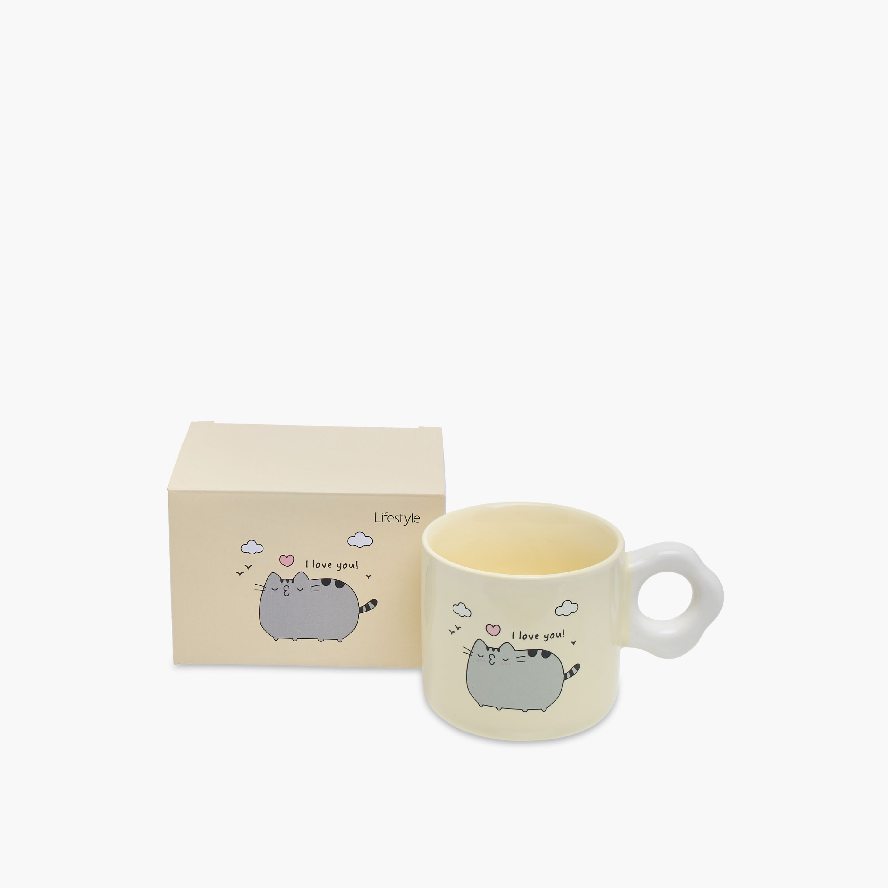 مج من الخزف الصيني بطبعات شعار قطط ومقبض منحني - 320 مل-household-dining-teaandcoffee-mugsandcups-image-4