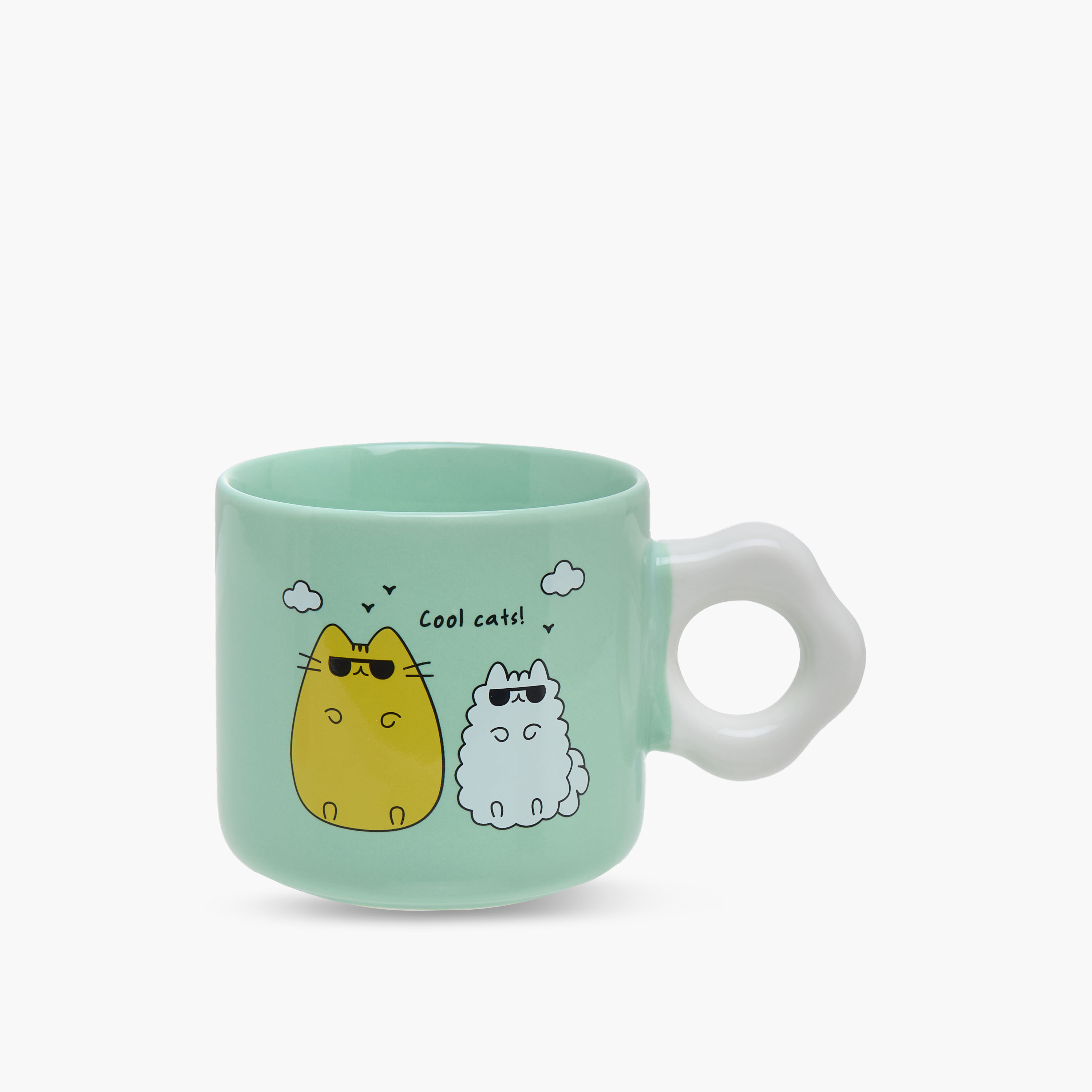 Cat Graphic Print Bone China Mug with Curvy Handle - 320 ml-household-dining-teaandcoffee-mugsandcups-image-1