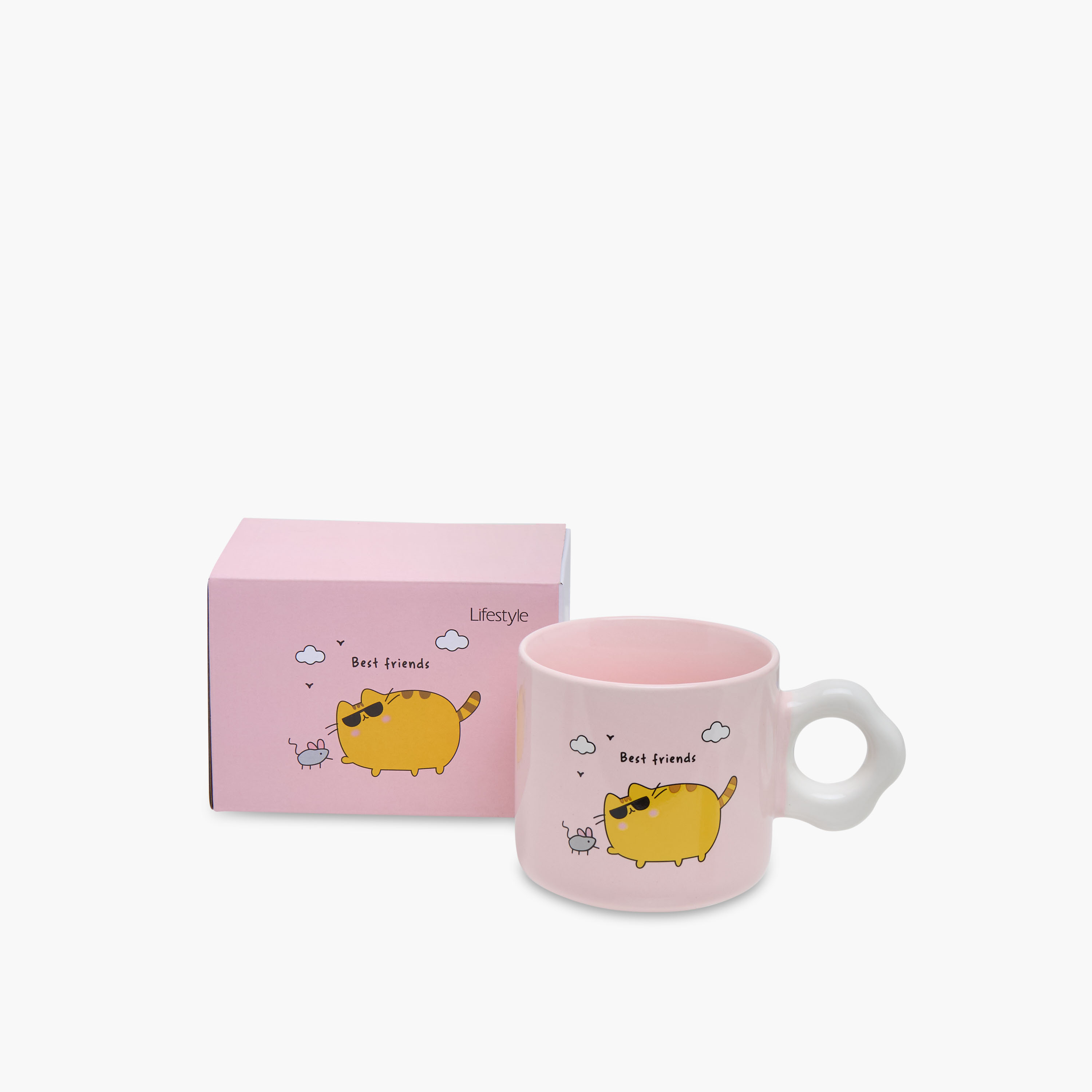 Cat Best Friends Print Bone China Mug with Curvy Handle - 320 ml-household-dining-teaandcoffee-mugsandcups-image-3