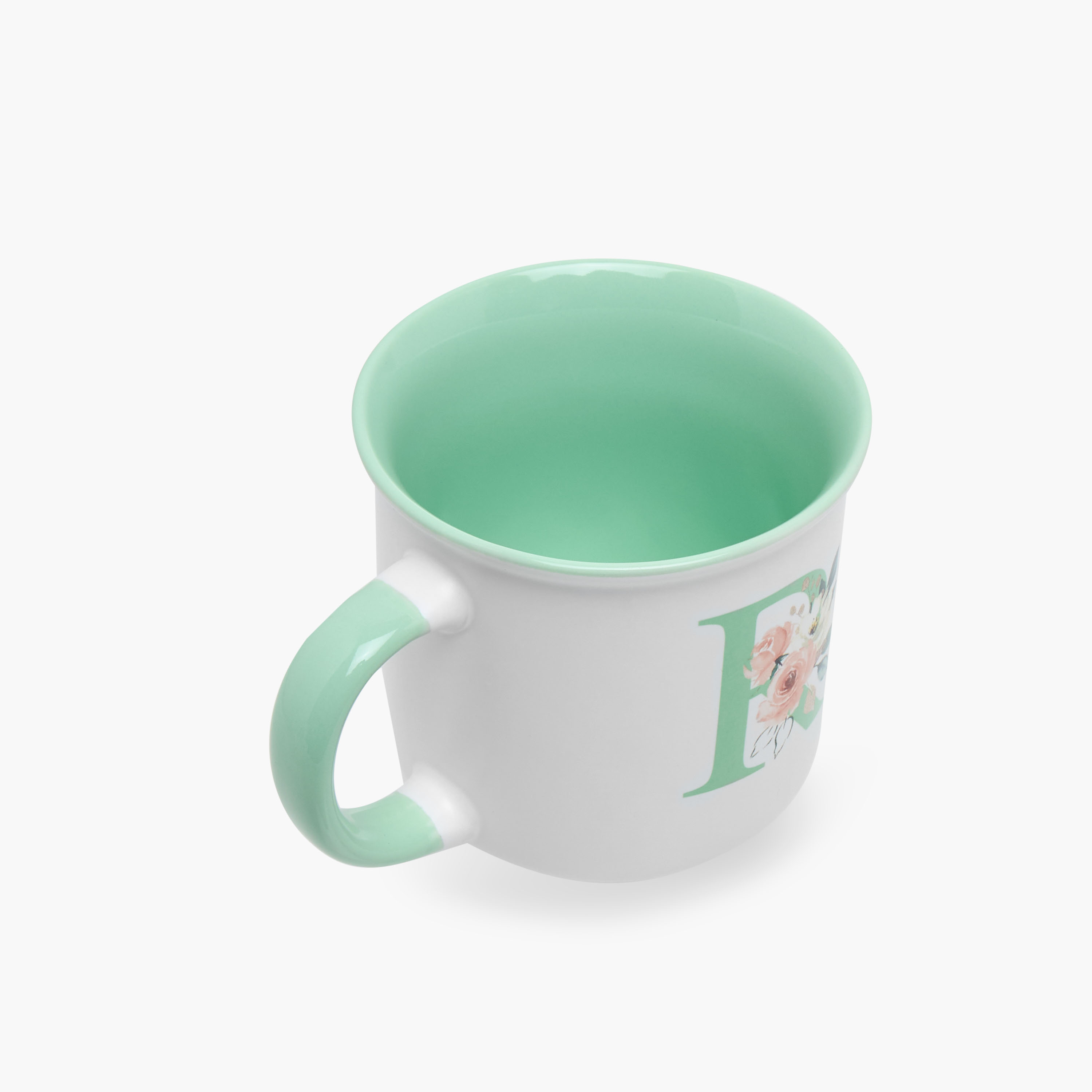 Floral Print Bone China Mug with Initial R - 355 ml-household-dining-teaandcoffee-mugsandcups-image-2