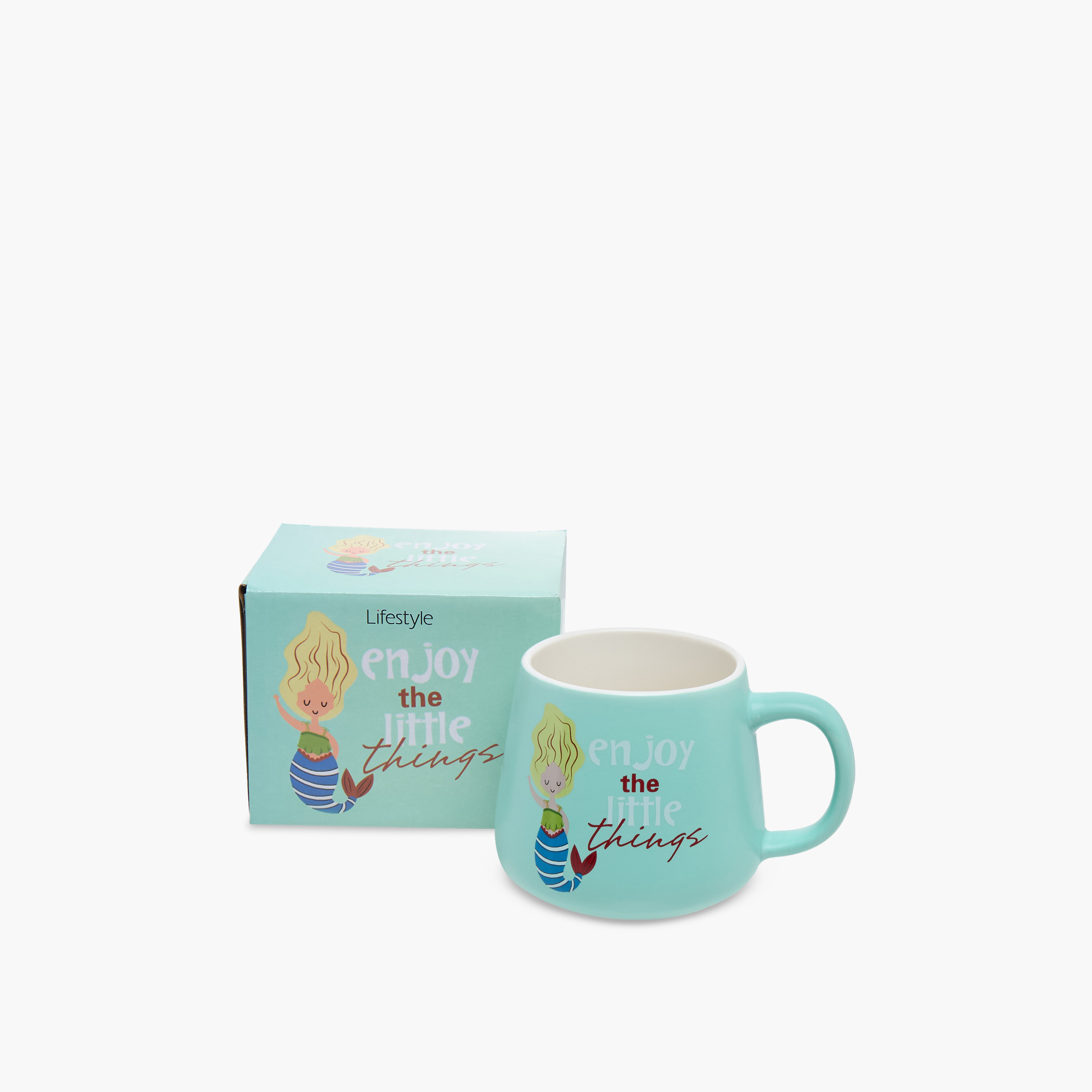 Mermaid Print Bone China Mug with Handle-household-dining-teaandcoffee-mugsandcups-image-4