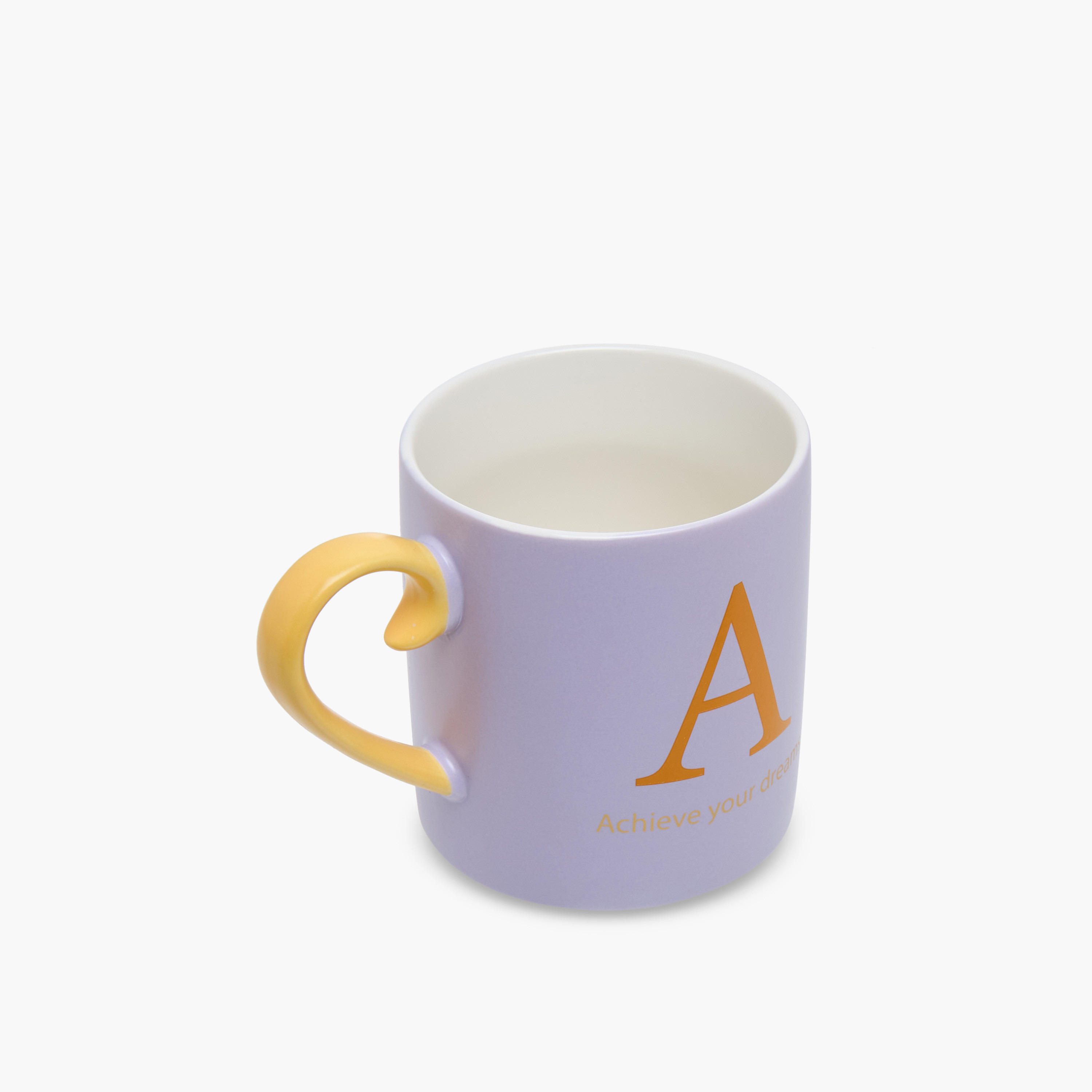 Slogan Print Bone China Mug with Initial A-household-dining-teaandcoffee-mugsandcups-image-2