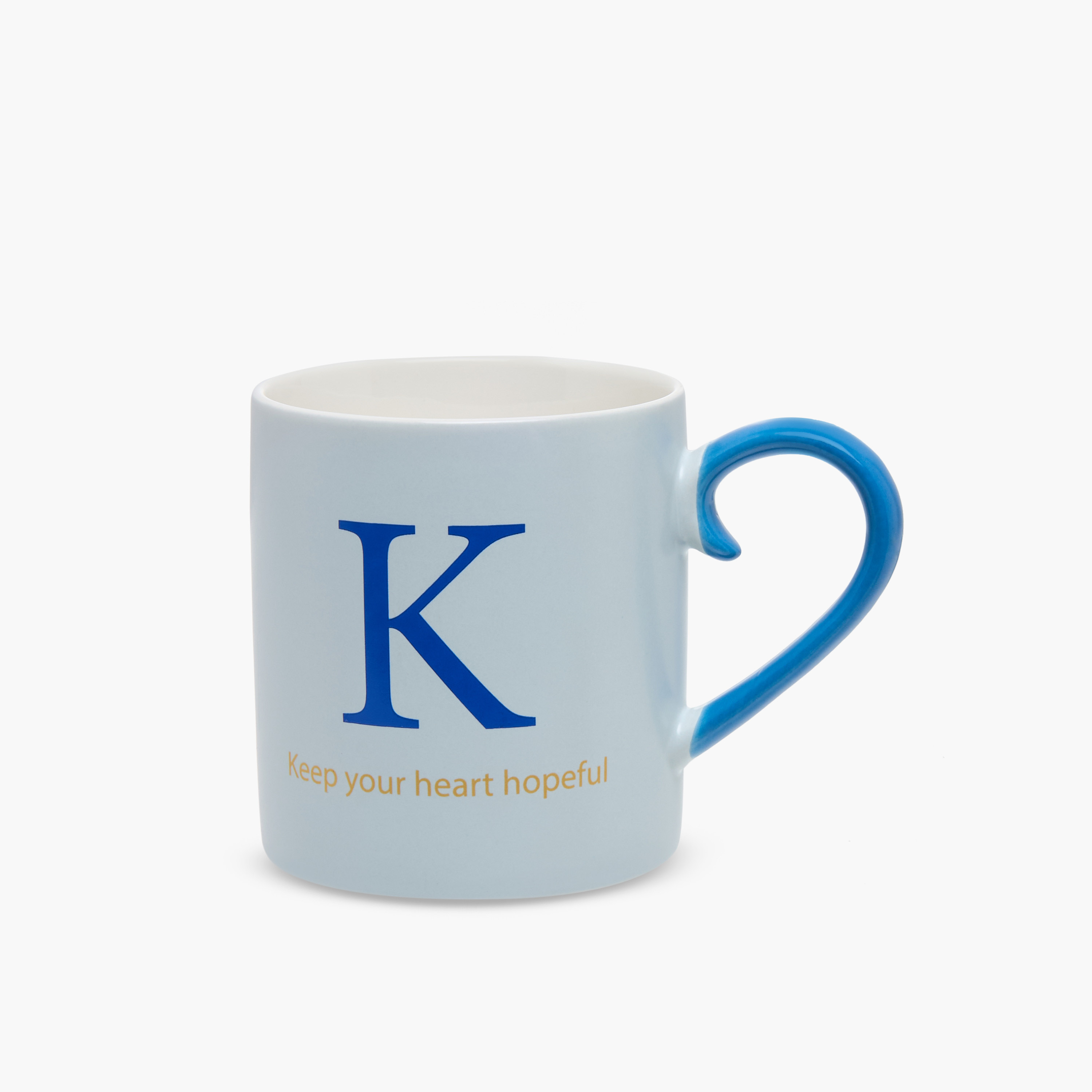 Slogan Print Bone China Mug with Initial K-household-dining-teaandcoffee-mugsandcups-image-1
