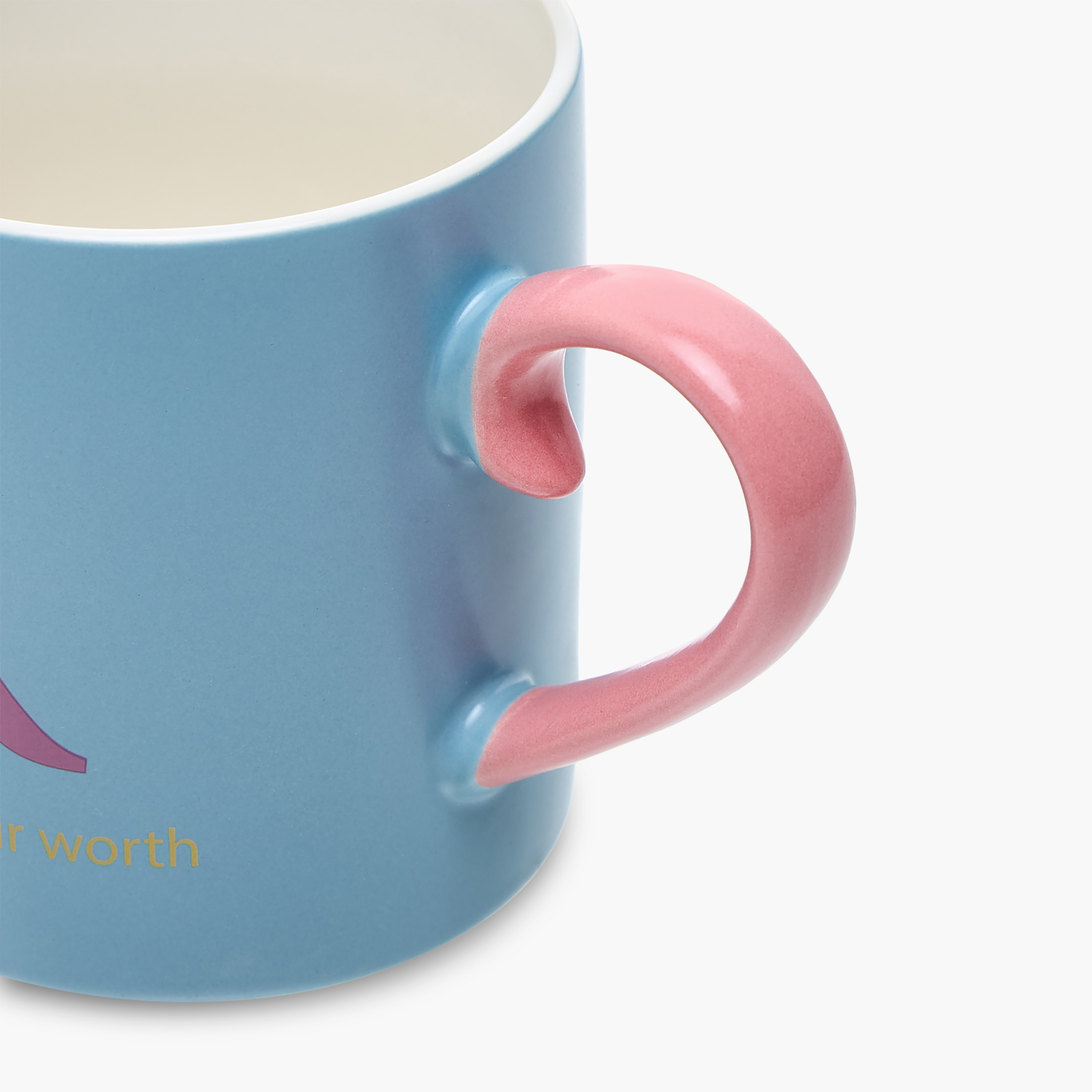 Slogan Print Bone China Mug with Initial R-household-dining-teaandcoffee-mugsandcups-image-3
