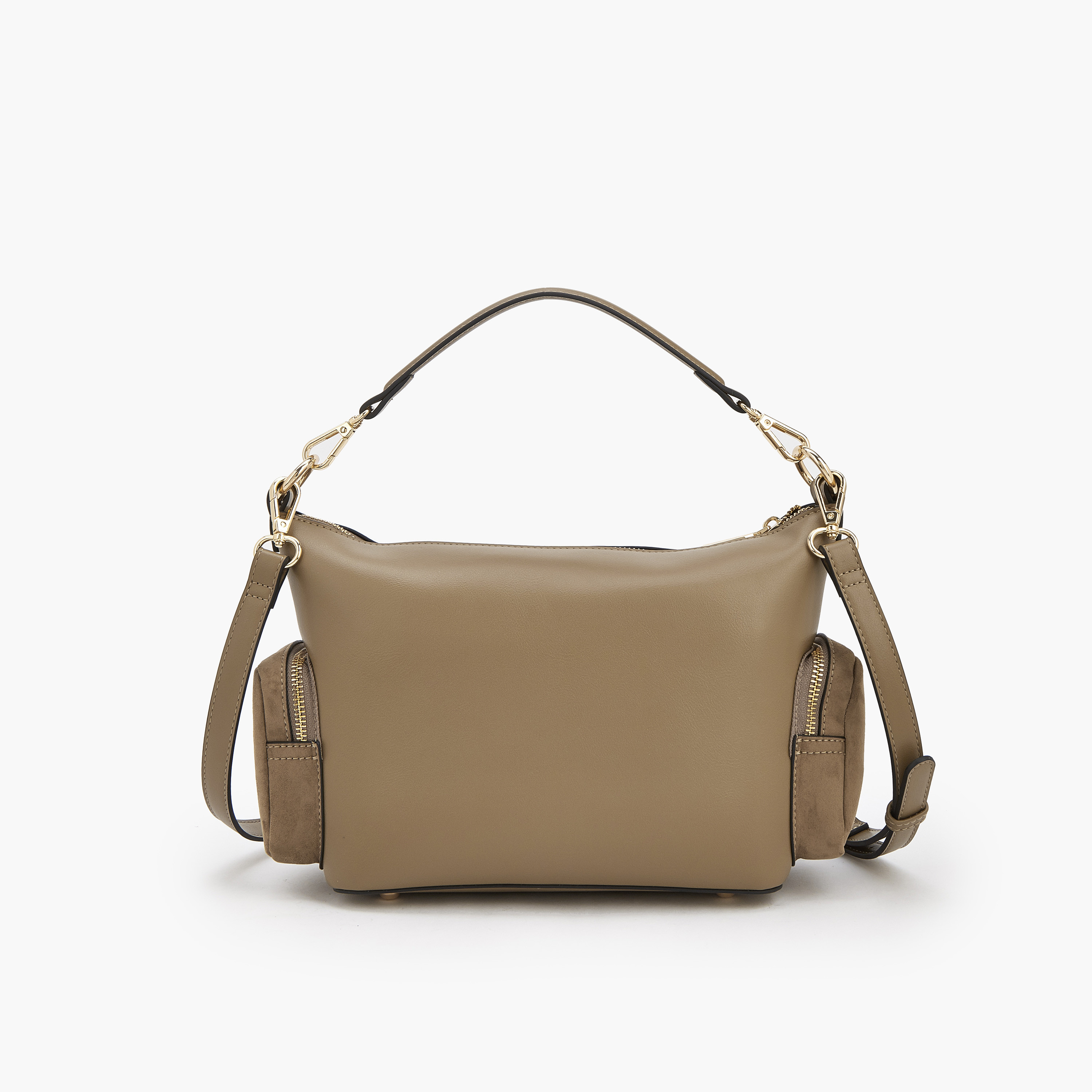 Celeste Suede Shoulder Bag with Buckle Detail-women-bagsandwallets-handbags-image-5