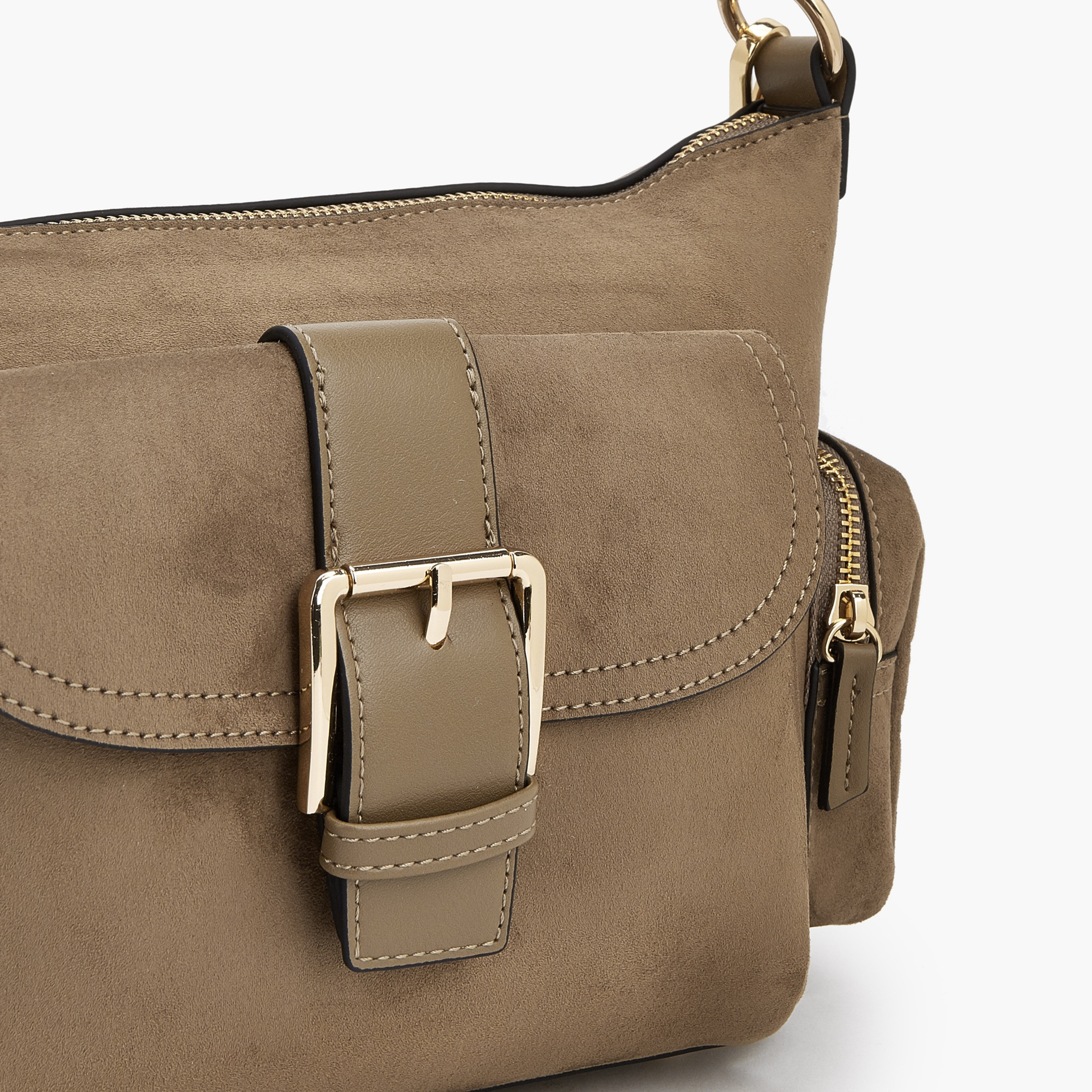 Celeste Suede Shoulder Bag with Buckle Detail-women-bagsandwallets-handbags-image-6