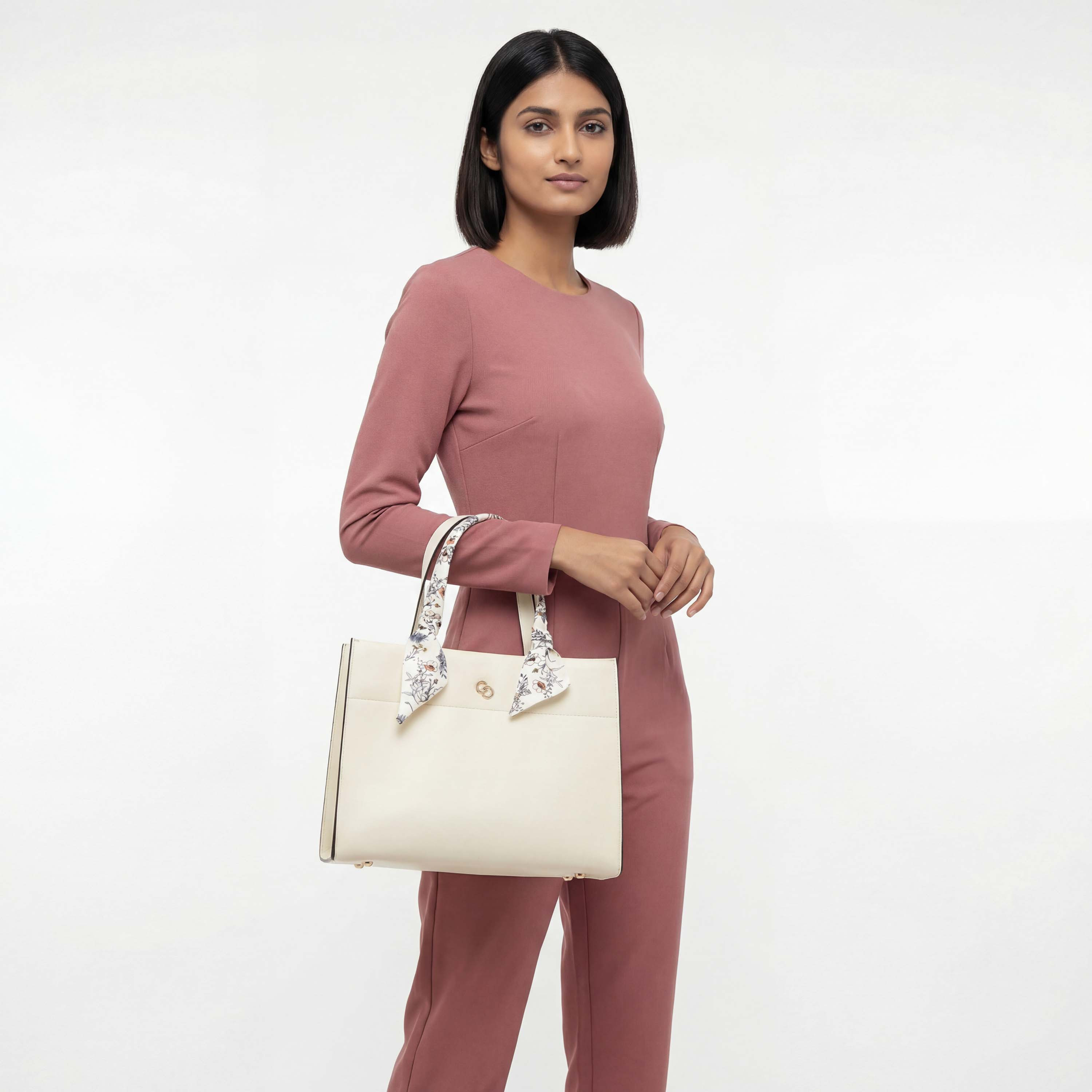 Celeste Scarf Accent Tote Bag with Double Handles-women-bagsandwallets-handbags-image-2
