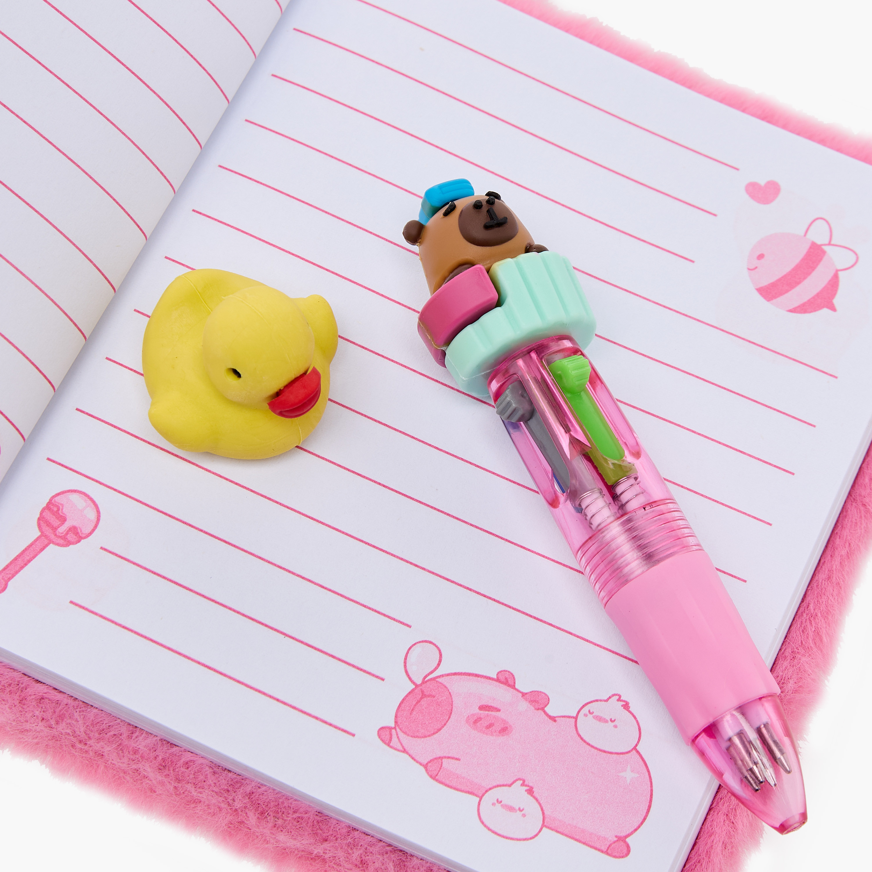 Hot Focus Capybara Stationery Set with Notebook, Pen, Clip and Eraser - 4-Piece-school-stationery-sets-image-7