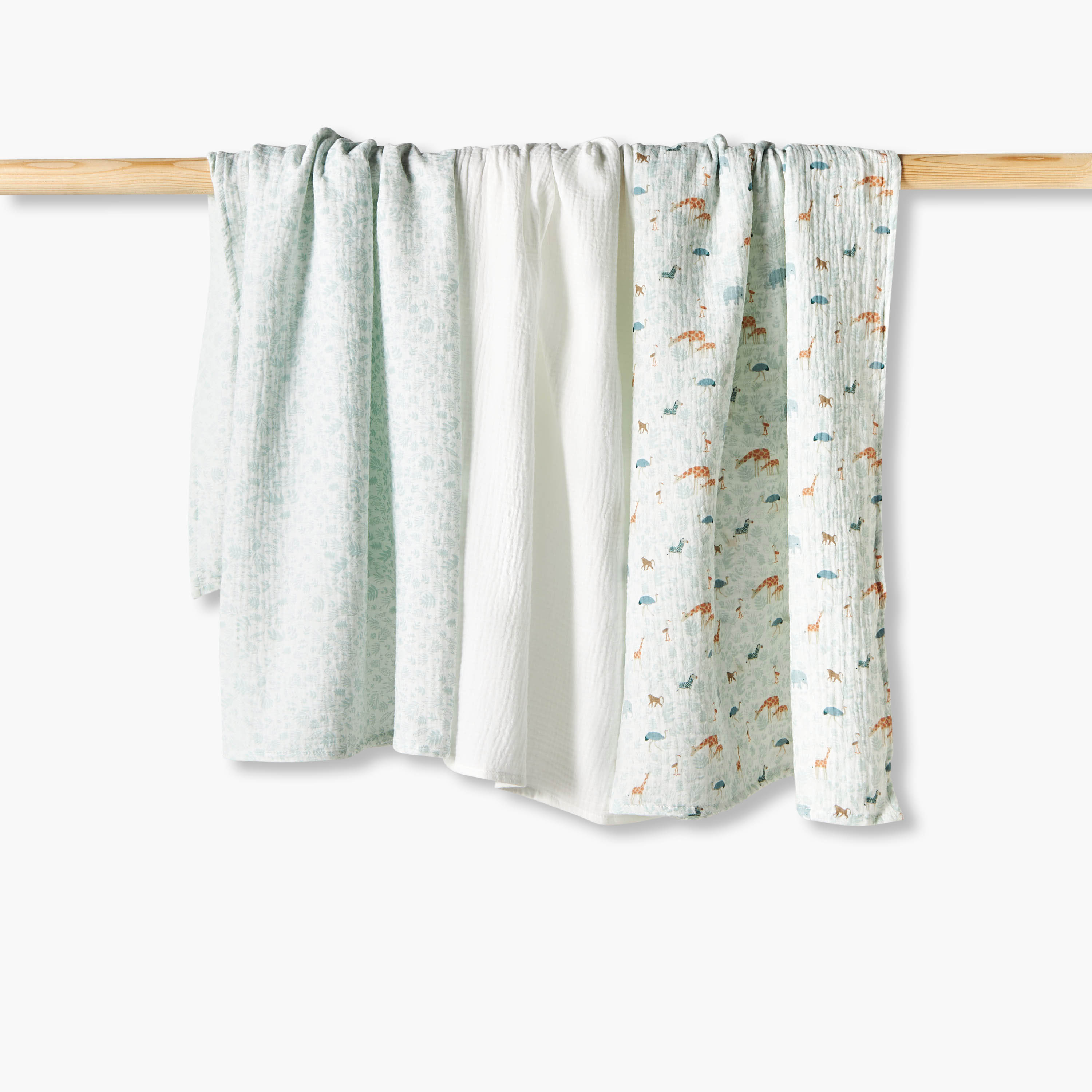 Pack of 3 Baby Swaddle Wrap with Texture-baby-nursery-blanketsandswaddles-swaddlesandsleepingbags-image-1