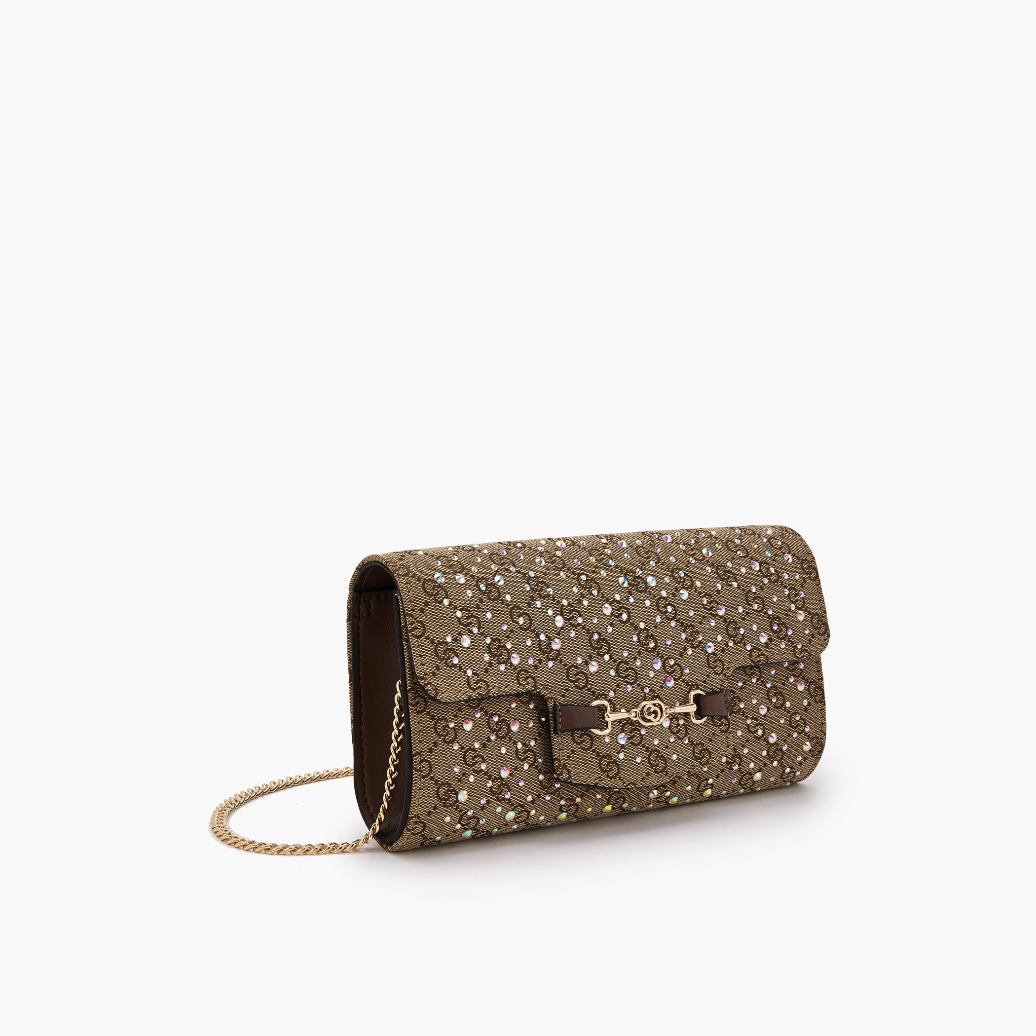 Celeste Monogram Embellished Clutch with Chain Strap-women-bagsandwallets-handbags-image-3