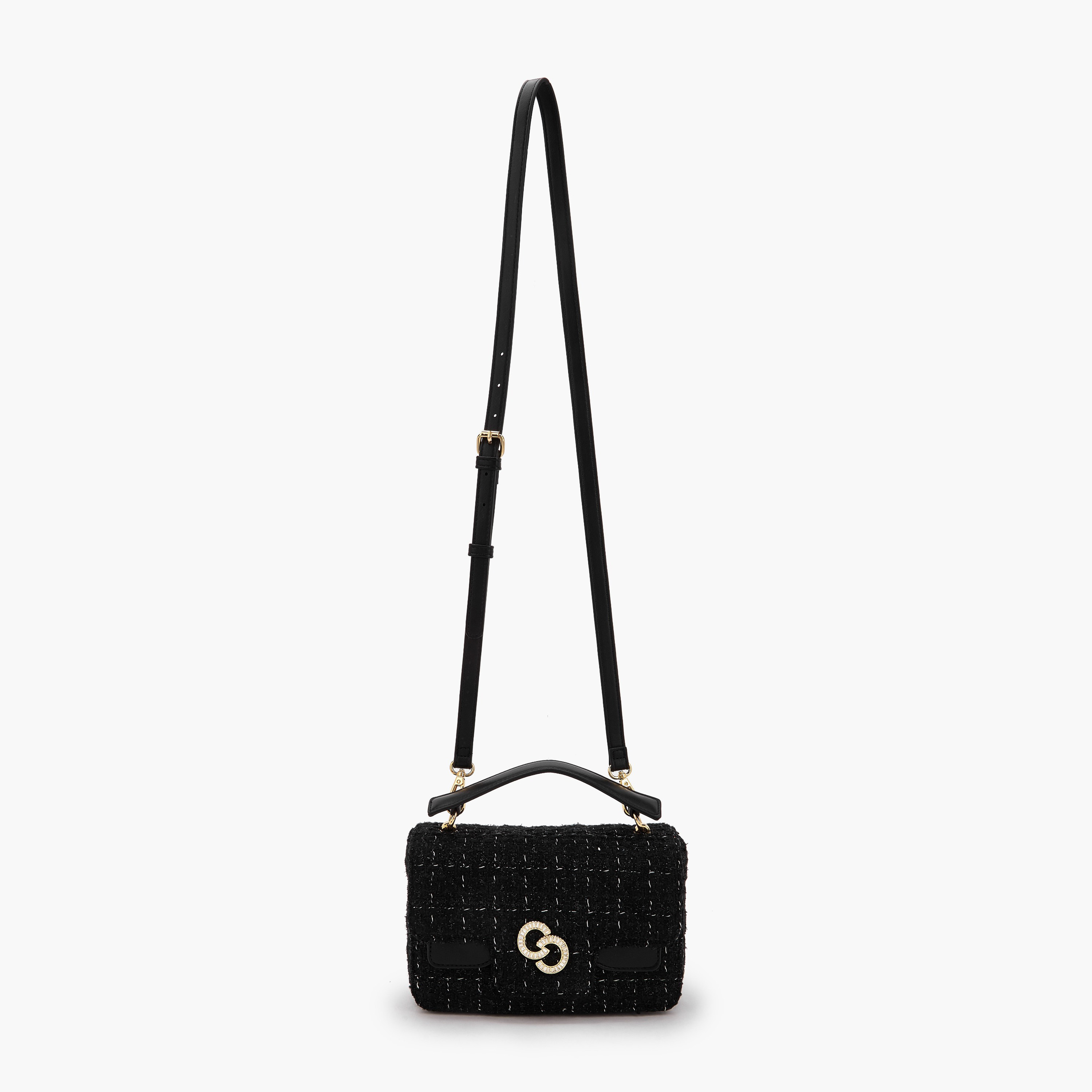 Celeste Textured Satchel Bag with Button Closure-women-bagsandwallets-handbags-image-2