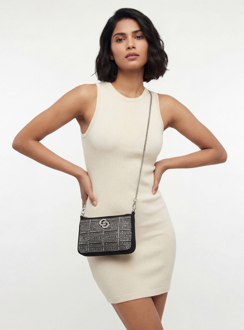 Celeste Embellished Crossbody Bag with Chain Strap-women-bagsandwallets-handbags-image-2