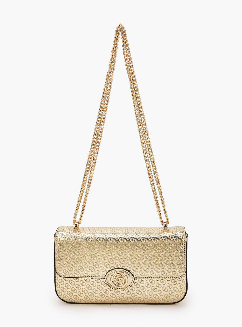 شنطة كروس بودي بنقوش مونوجرام وحزام سلسلة من سيليست-women-bagsandwallets-handbags-image-1