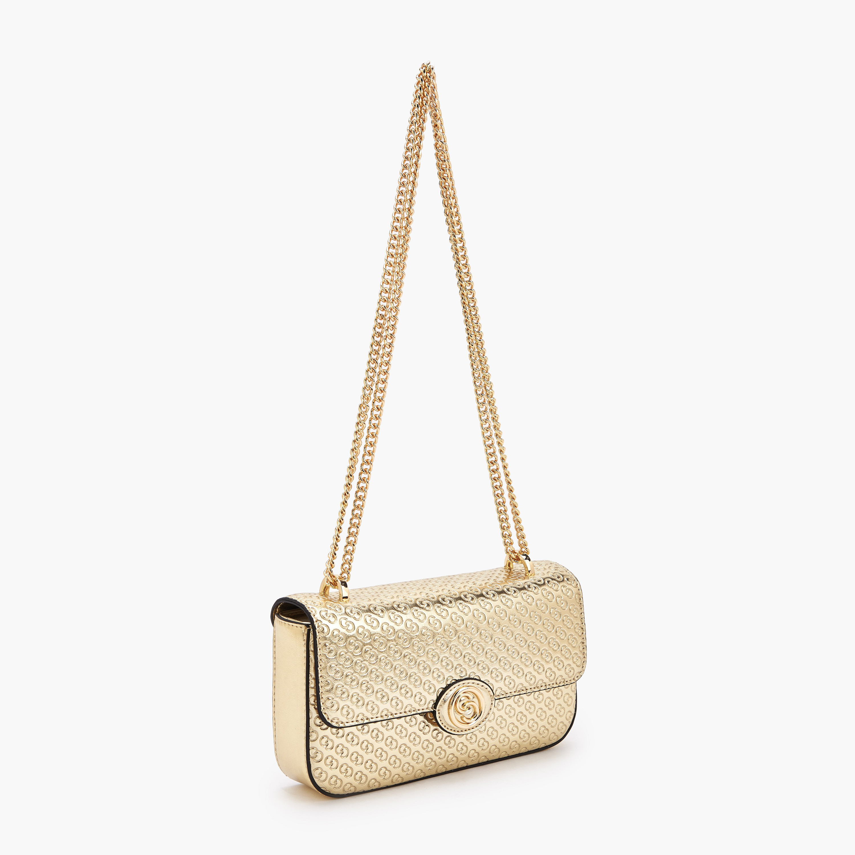 شنطة كروس بودي بنقوش مونوجرام وحزام سلسلة من سيليست-women-bagsandwallets-handbags-image-4