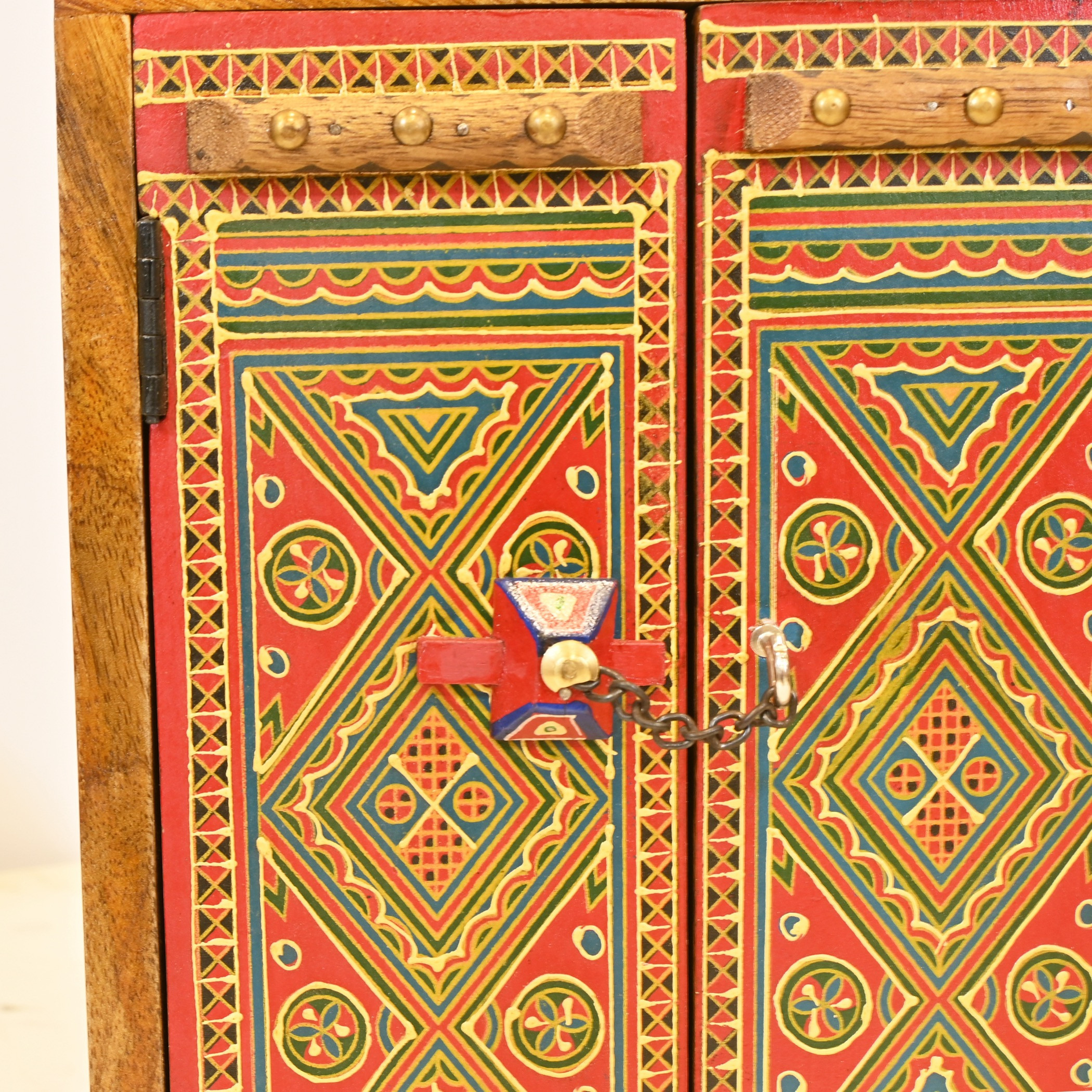 Wooden Decorative Cabinet with Geometric Design-household-decor-boxesandtrays-image-4