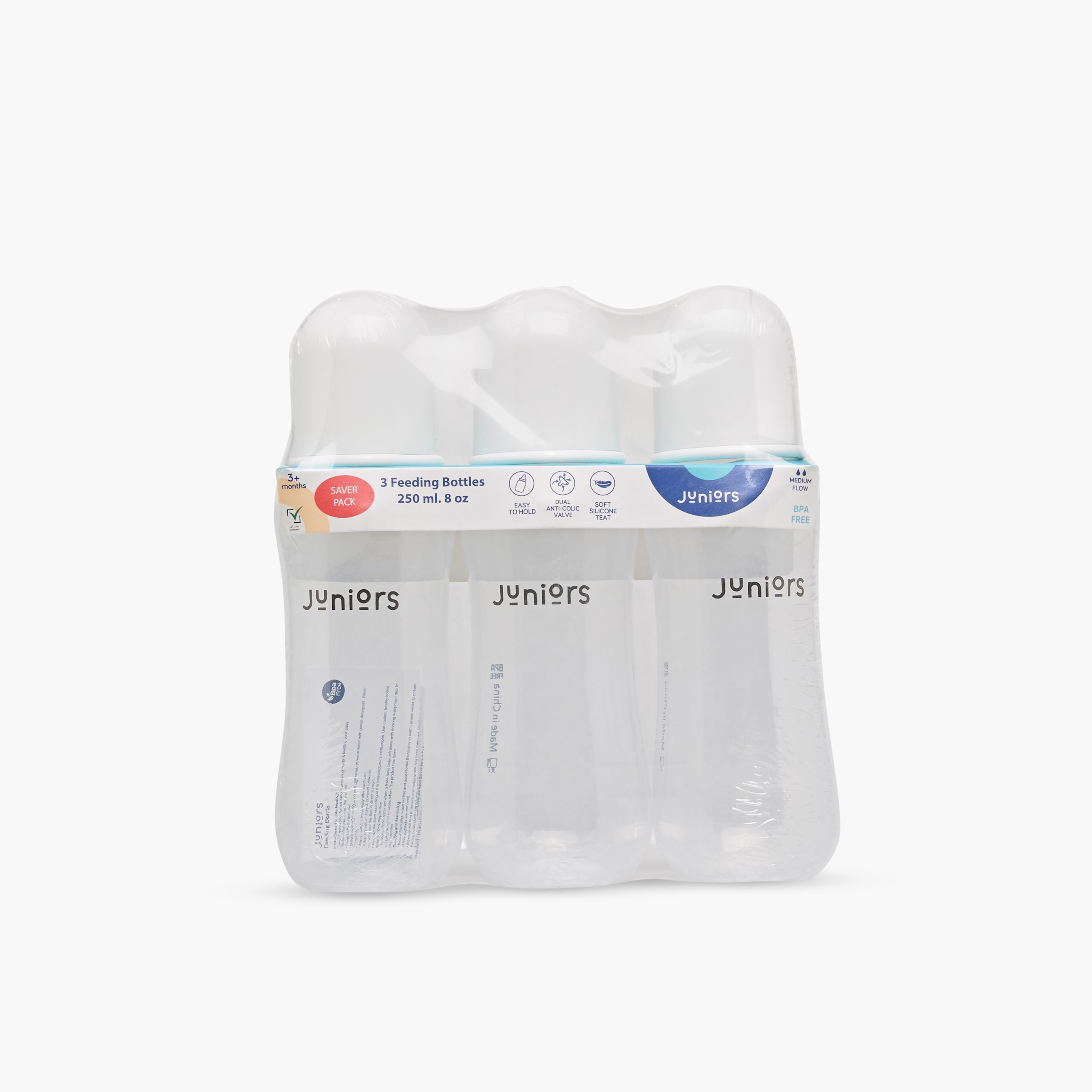 Pack of 3 Juniors Feeding Bottle with Dual Anti-Colic Valve, 250 ml-baby-feeding-feedingbottles-bottlesandteats-image-10
