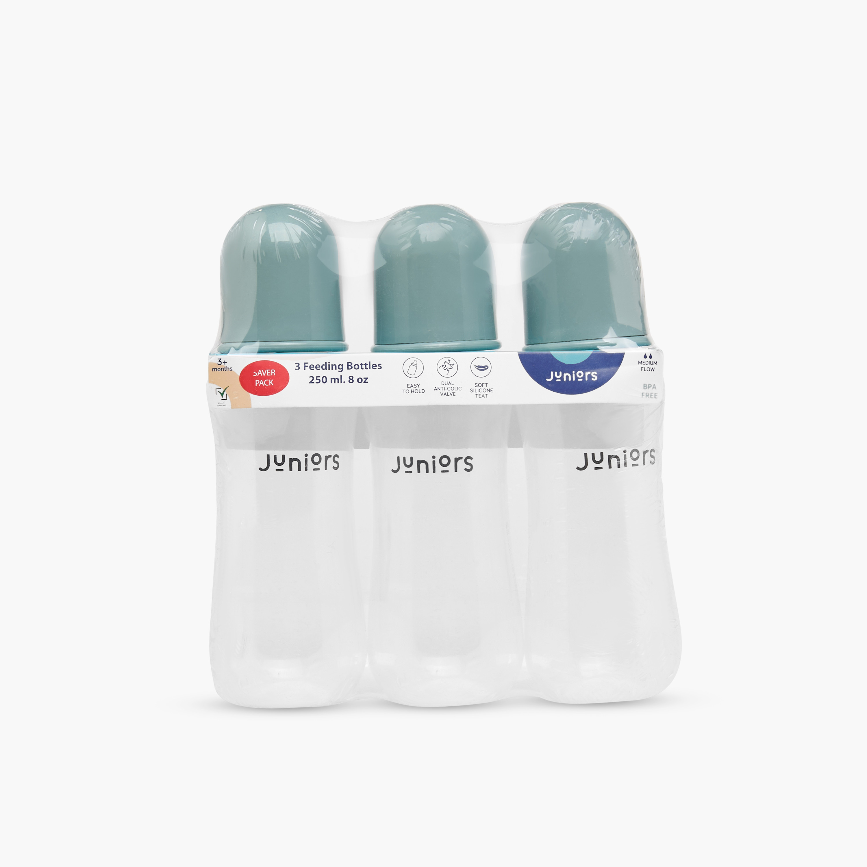 Pack of 3 Juniors Feeding Bottle with Dual Anti-Colic Valve, 250 ml-baby-feeding-feedingbottles-bottlesandteats-image-10