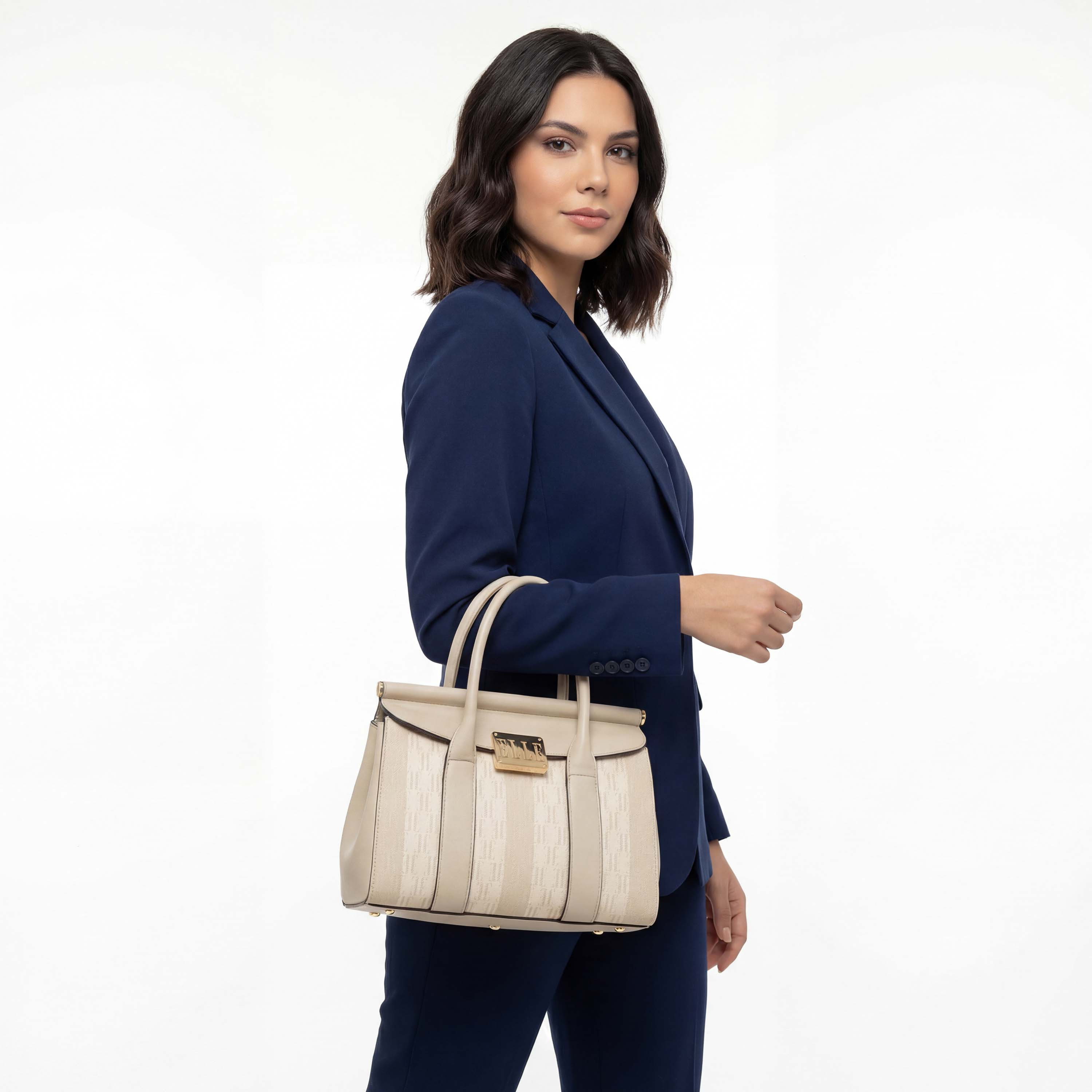Elle Monogram Print Tote Bag with Detachable Strap-women-bagsandwallets-handbags-image-2