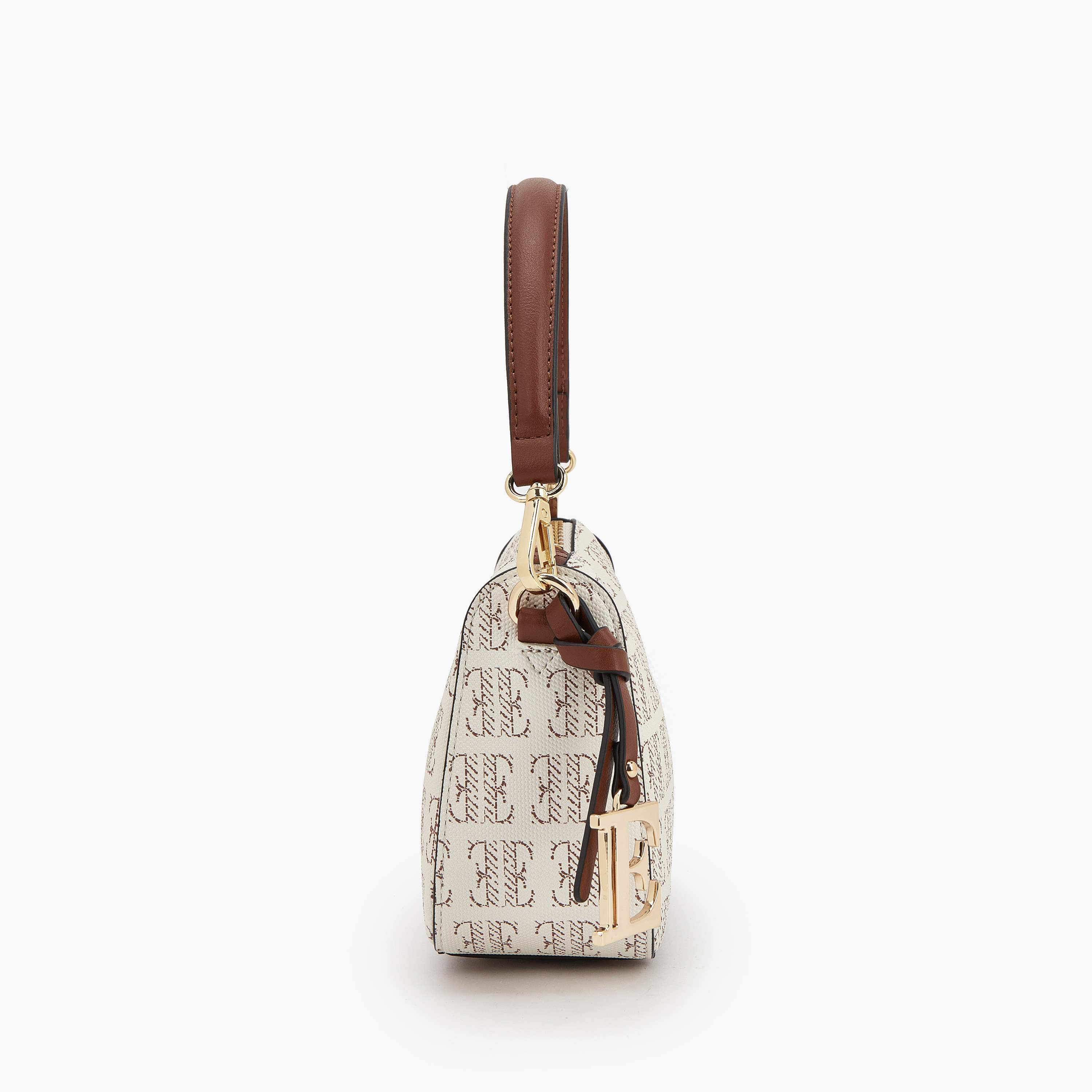 Elle Monogram Print Shoulder Bag with Detachable Strap-women-bagsandwallets-handbags-image-5