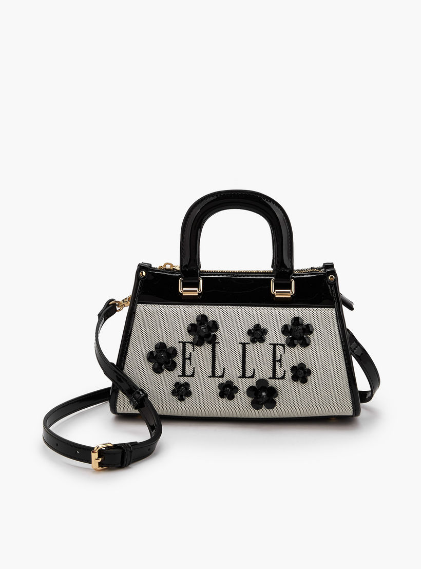 Elle Floral Embellished Tote Bag with Detachable Strap-women-bagsandwallets-handbags-image-1
