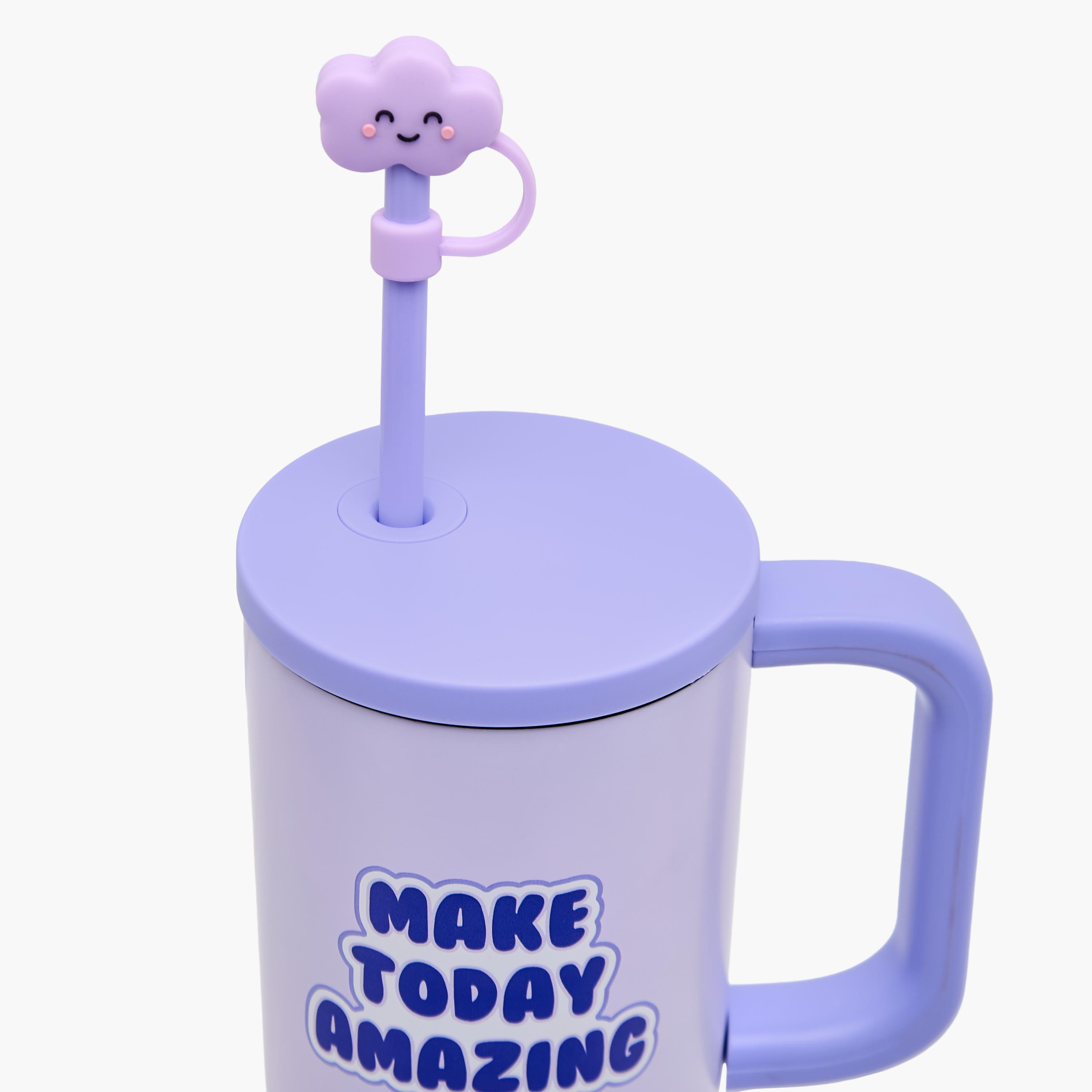 كوب ستانلس ستيل بطبعات شعار وقشّة-household-dining-teaandcoffee-travelmugsandsippers-image-1