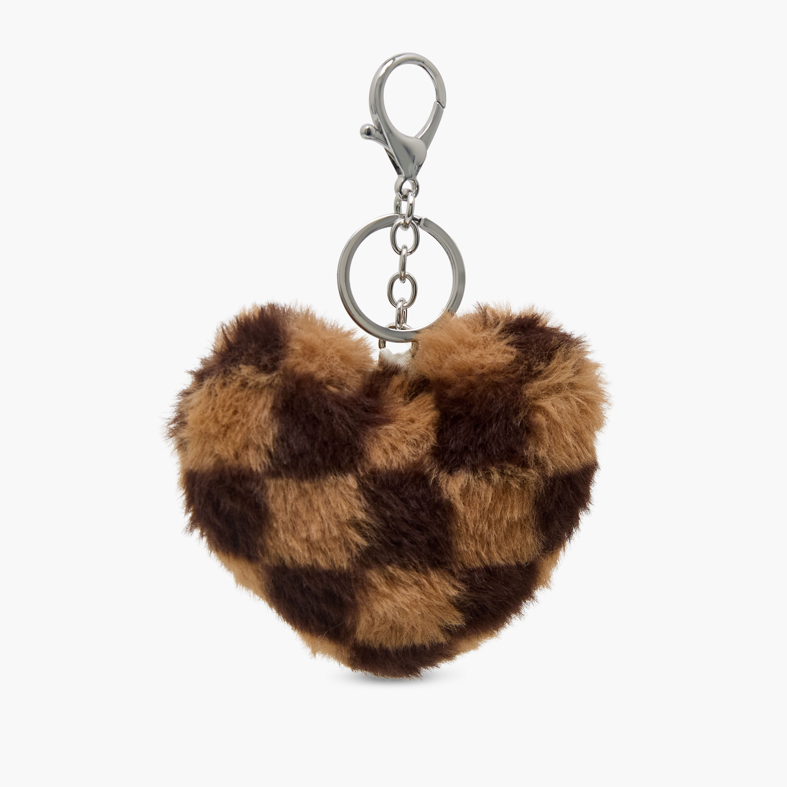 Key Chain with Plush Heart Shape-girls-accessories-keyringsandbagcharms-image-1