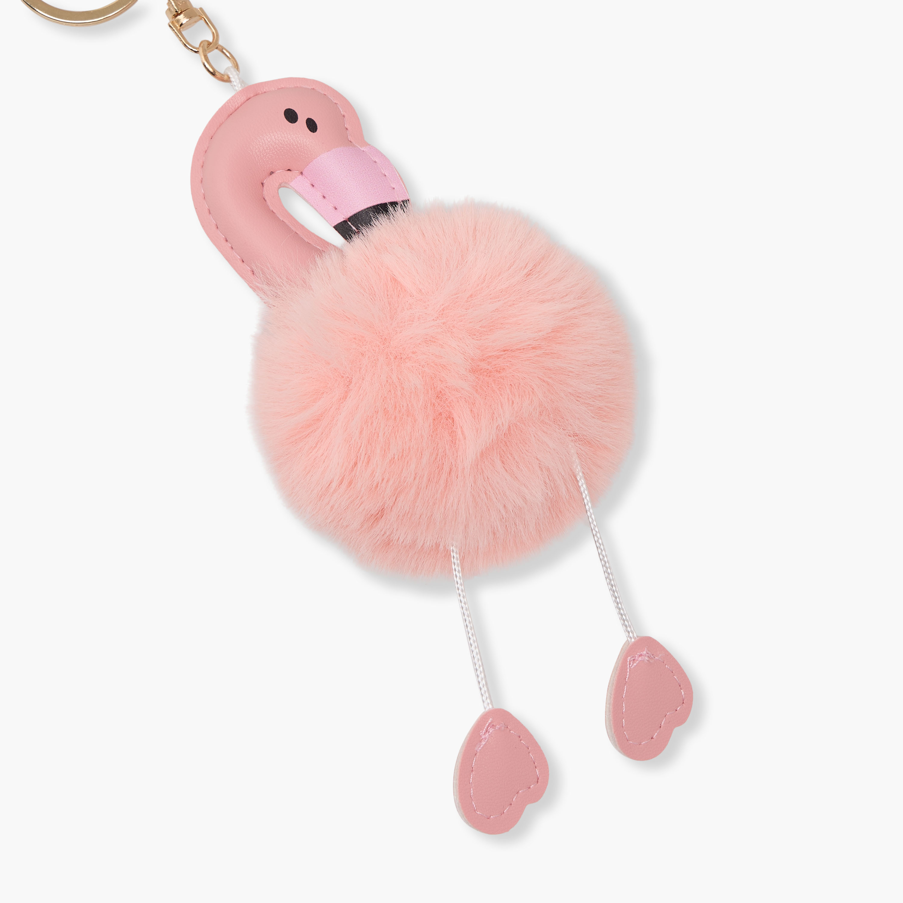 Bag Charm with Flamingo Pompom Detail-girls-accessories-keyringsandbagcharms-image-4