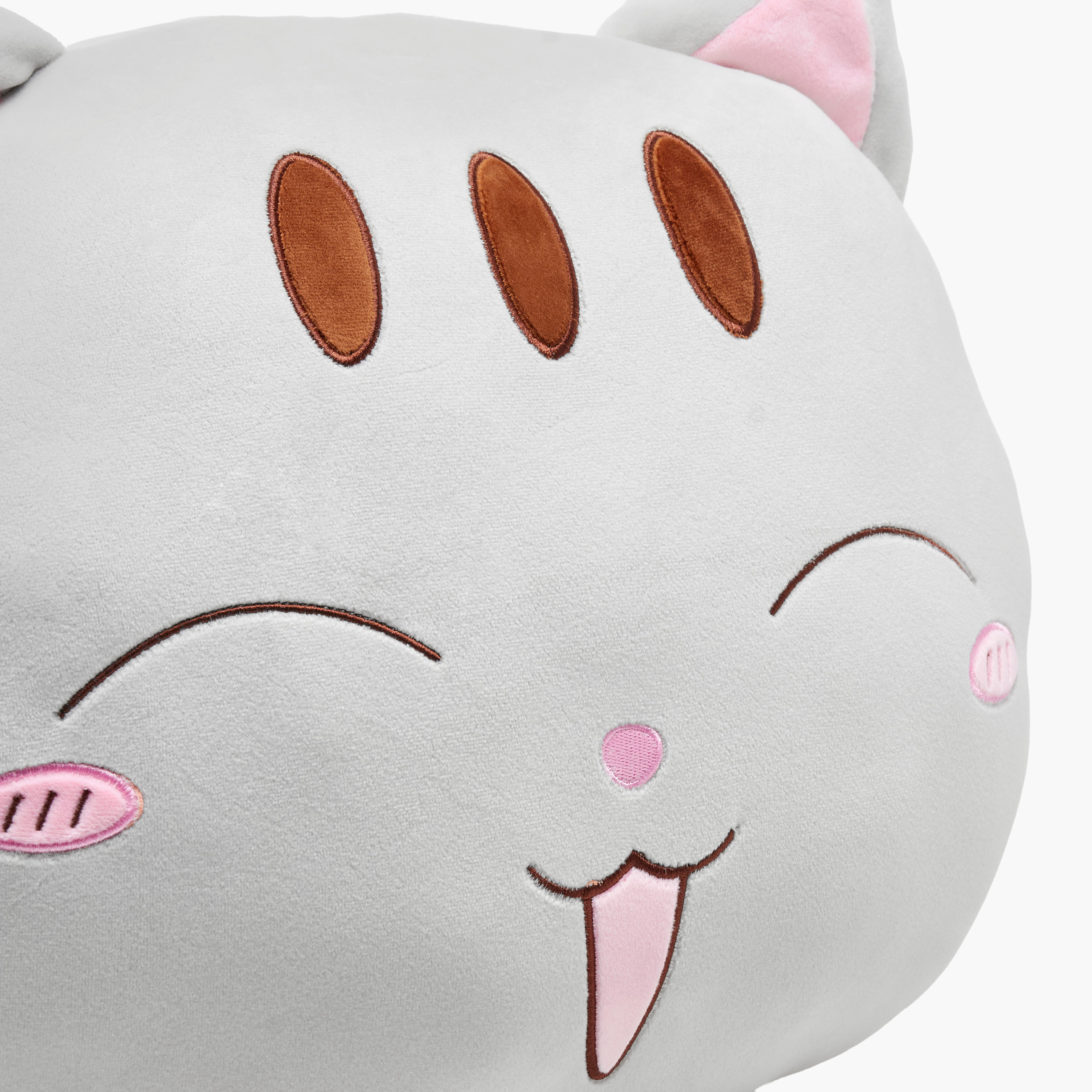 Cat Face Plush Cushion - 38x30x12 cms-household-cushionsandthrows-filledcushions-decorativecushions-image-4
