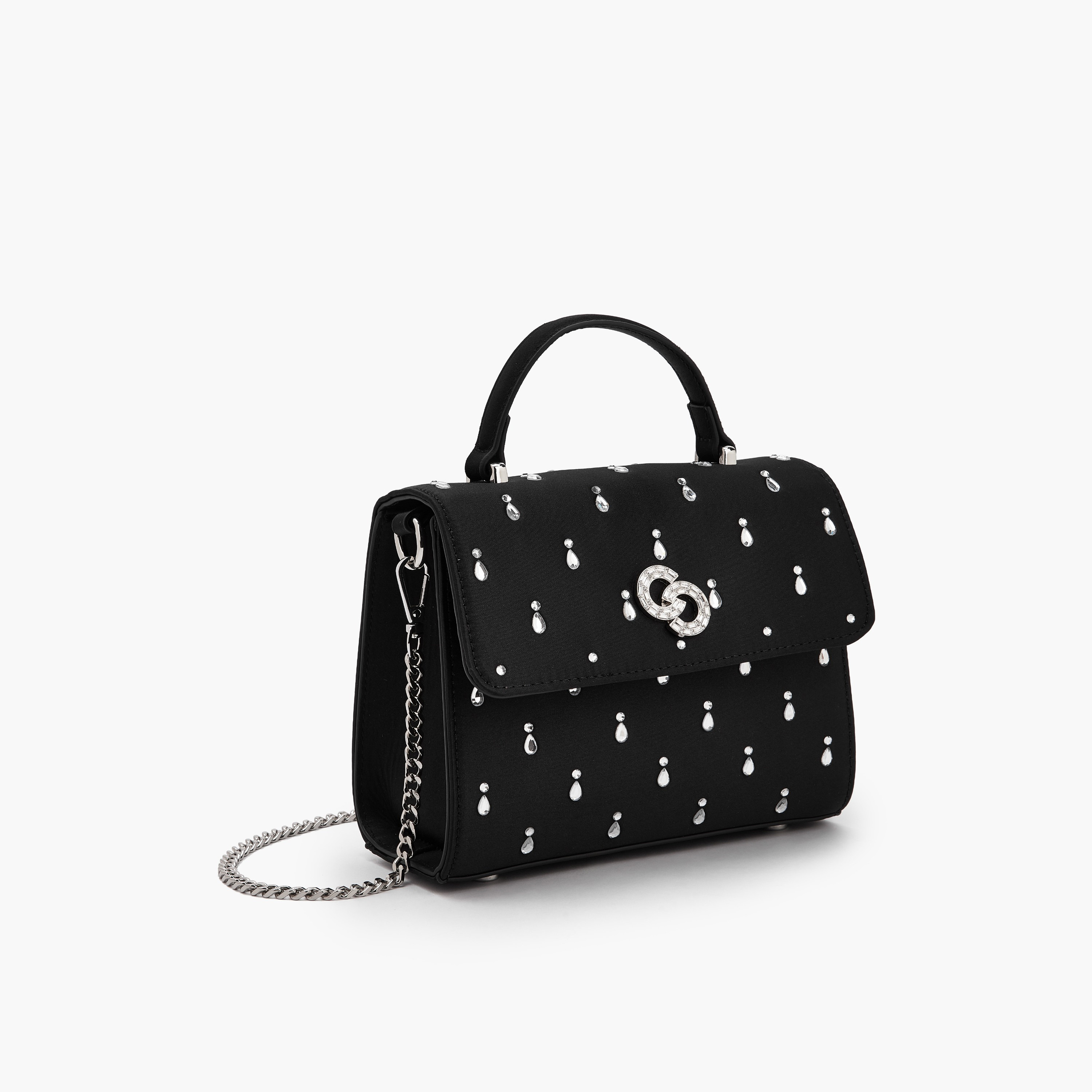 Celeste Embellished Satchel Bag with Chain Strap-women-bagsandwallets-handbags-image-3