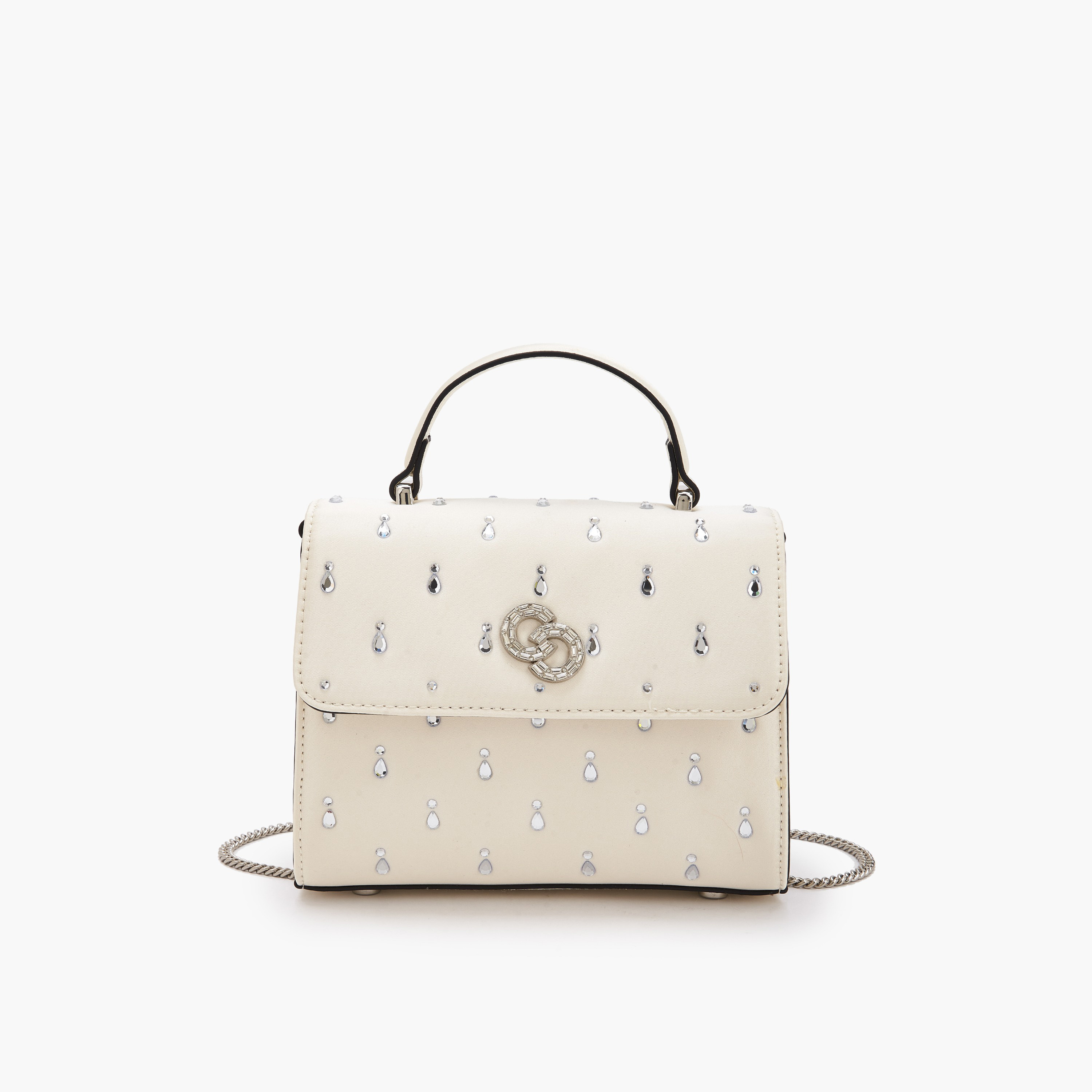 Celeste Embellished Satchel Bag with Chain Strap-women-bagsandwallets-handbags-image-1