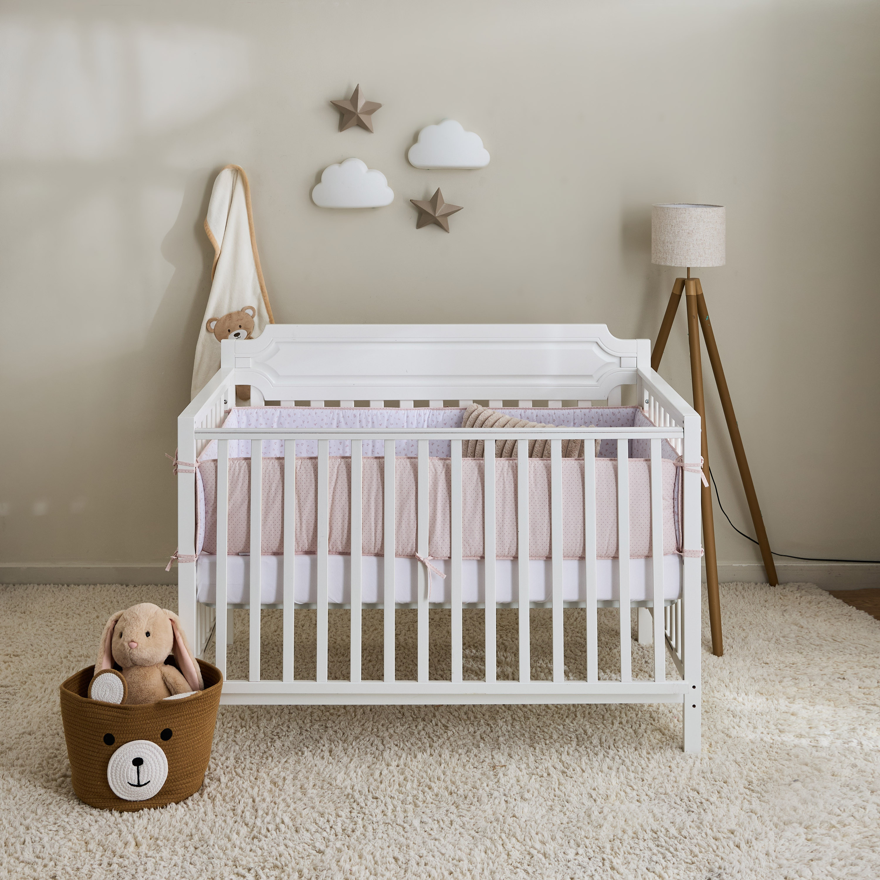 Cambrass Baby Cot Bumper Set with Print, 400x30 cm-baby-nursery-babybedding-image-5
