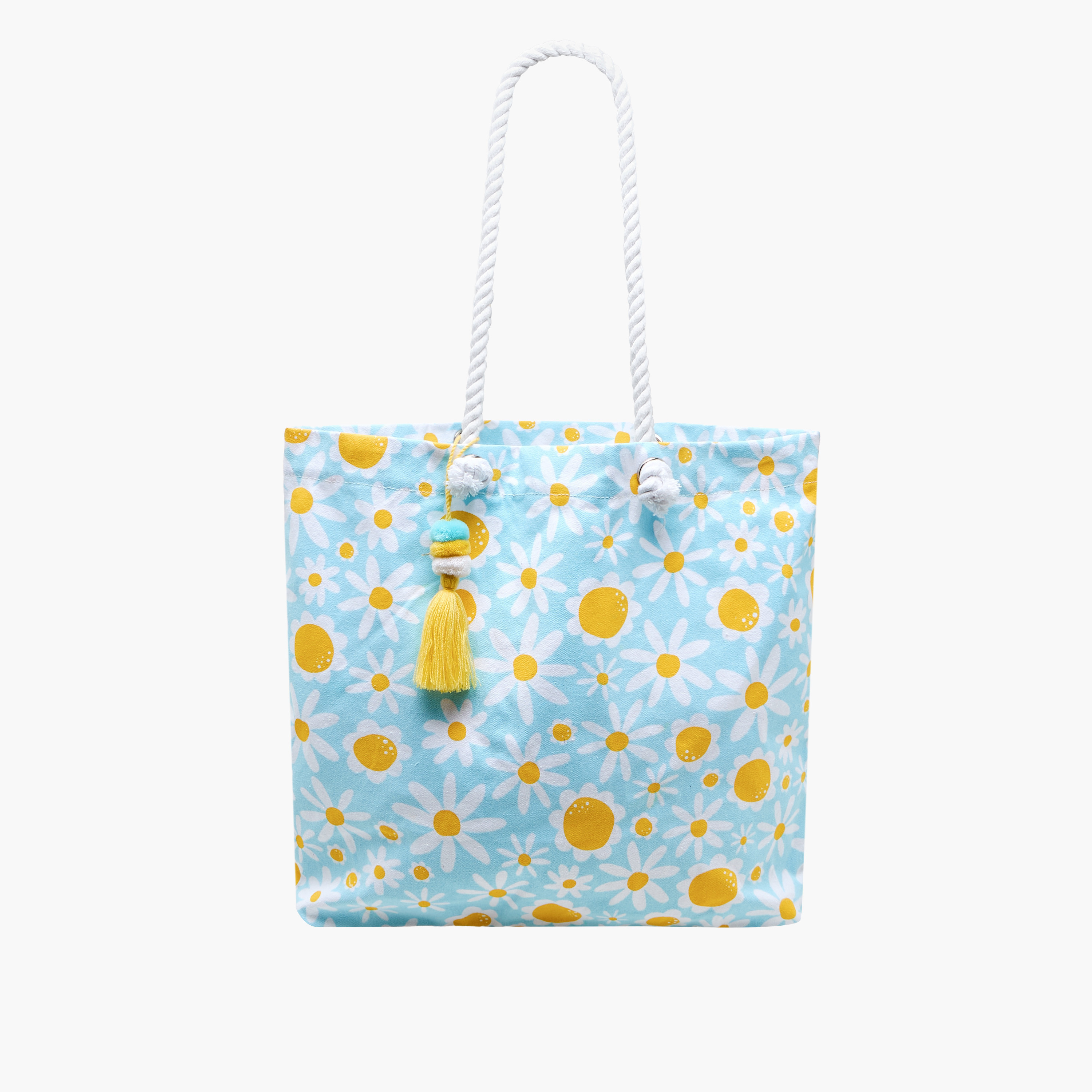 Daisy Print Tote Bag with Double Handle-women-bagsandwallets-handbags-image-1