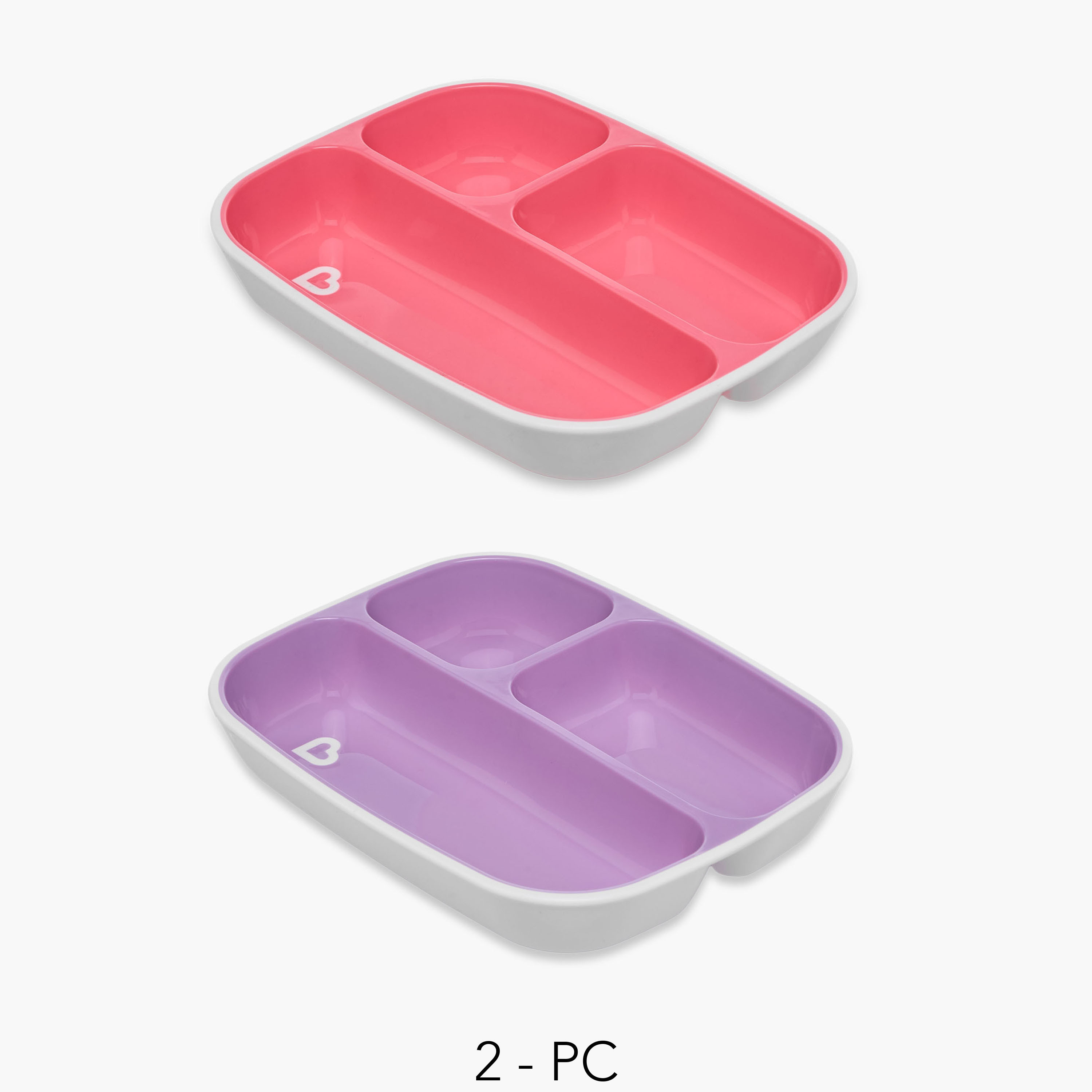 Pack of 2 Munchkin Divided Plate, Non-Slip Base-baby-feeding-mealtimeessentials-image-1