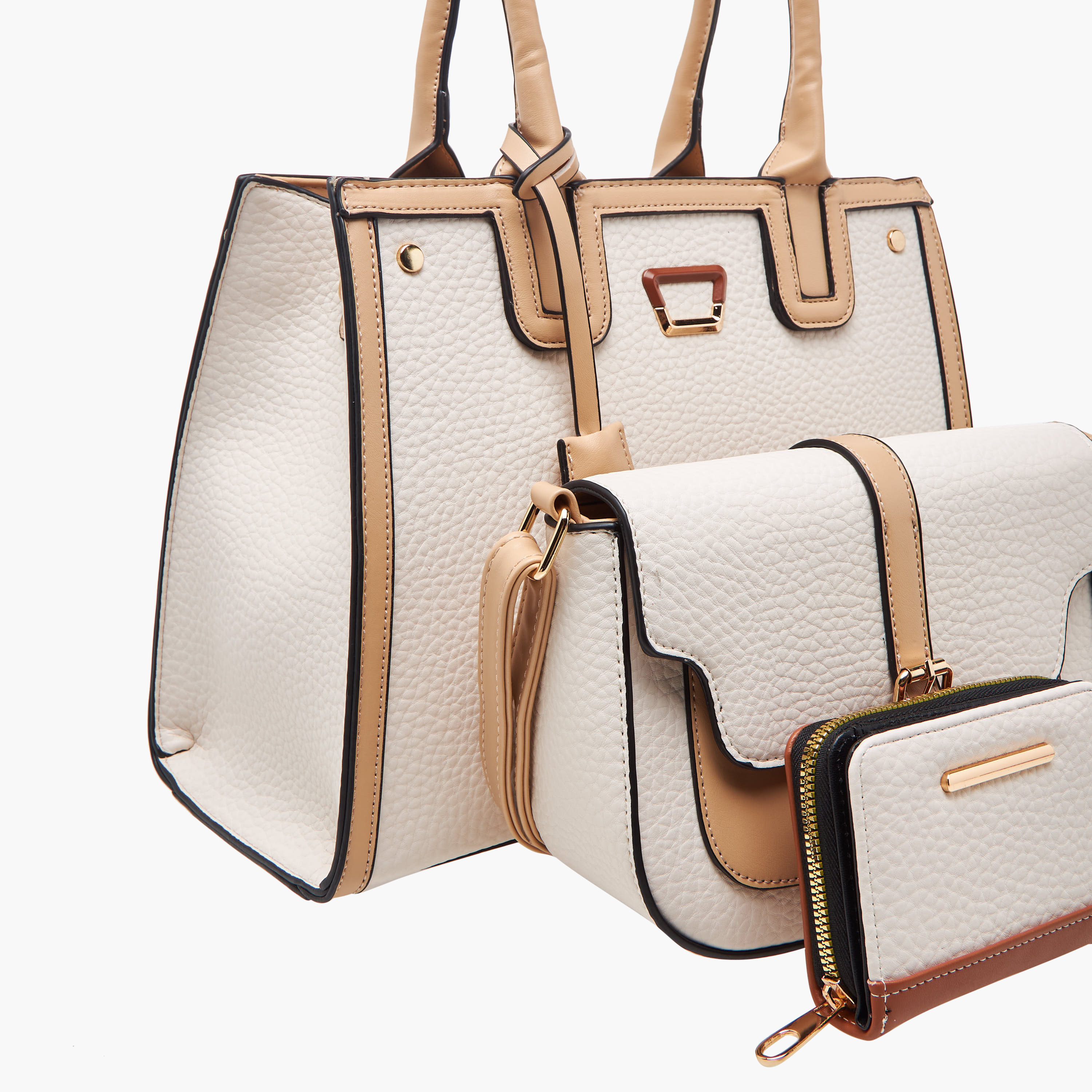 شنطة توتي بارزة الملمس مع شنطة كروس بودي ومحفظة بسحاب من ساشا-women-bagsandwallets-handbags-image-8