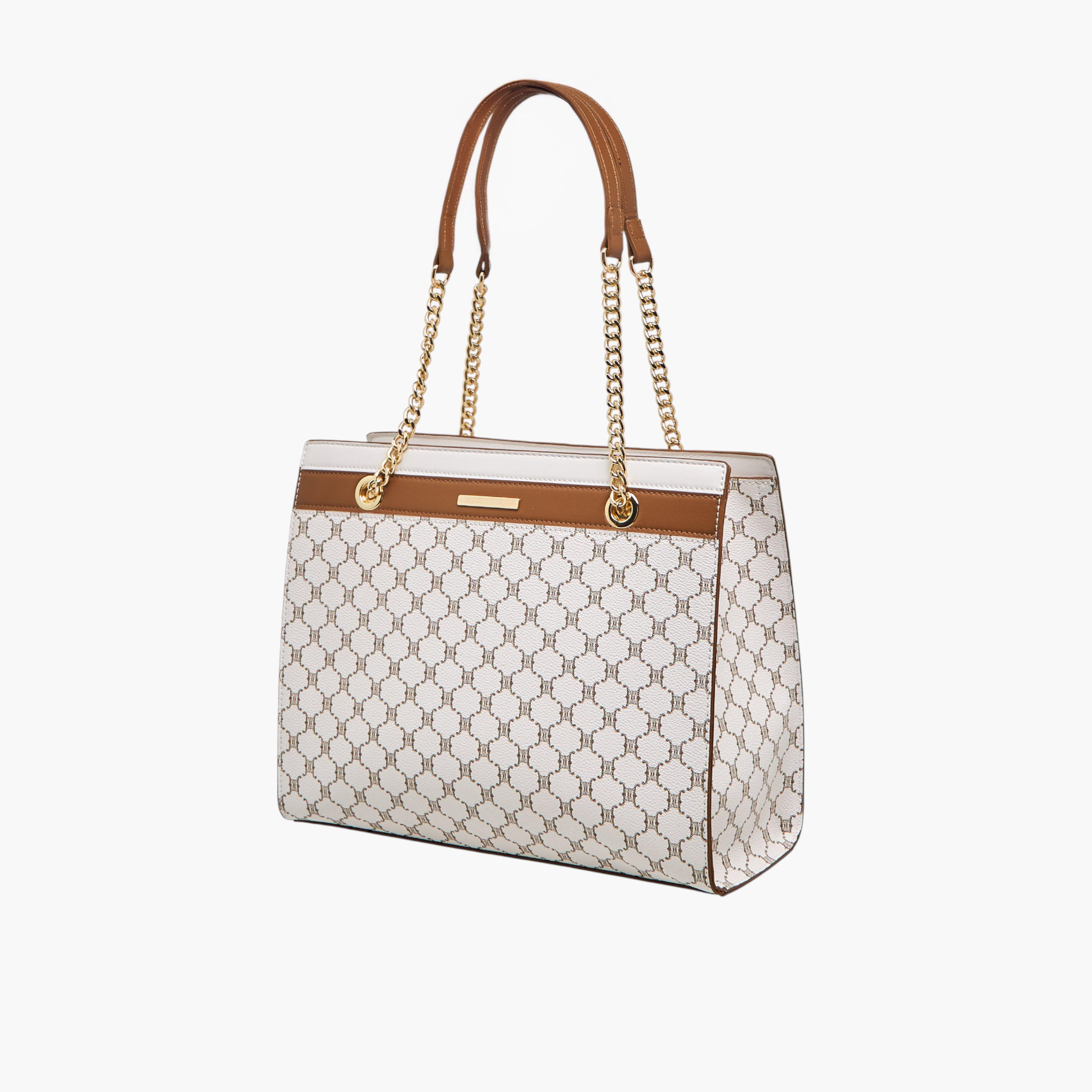Sasha Kodes Monogram Print Tote Bag with Double Handles-women-bagsandwallets-handbags-image-3