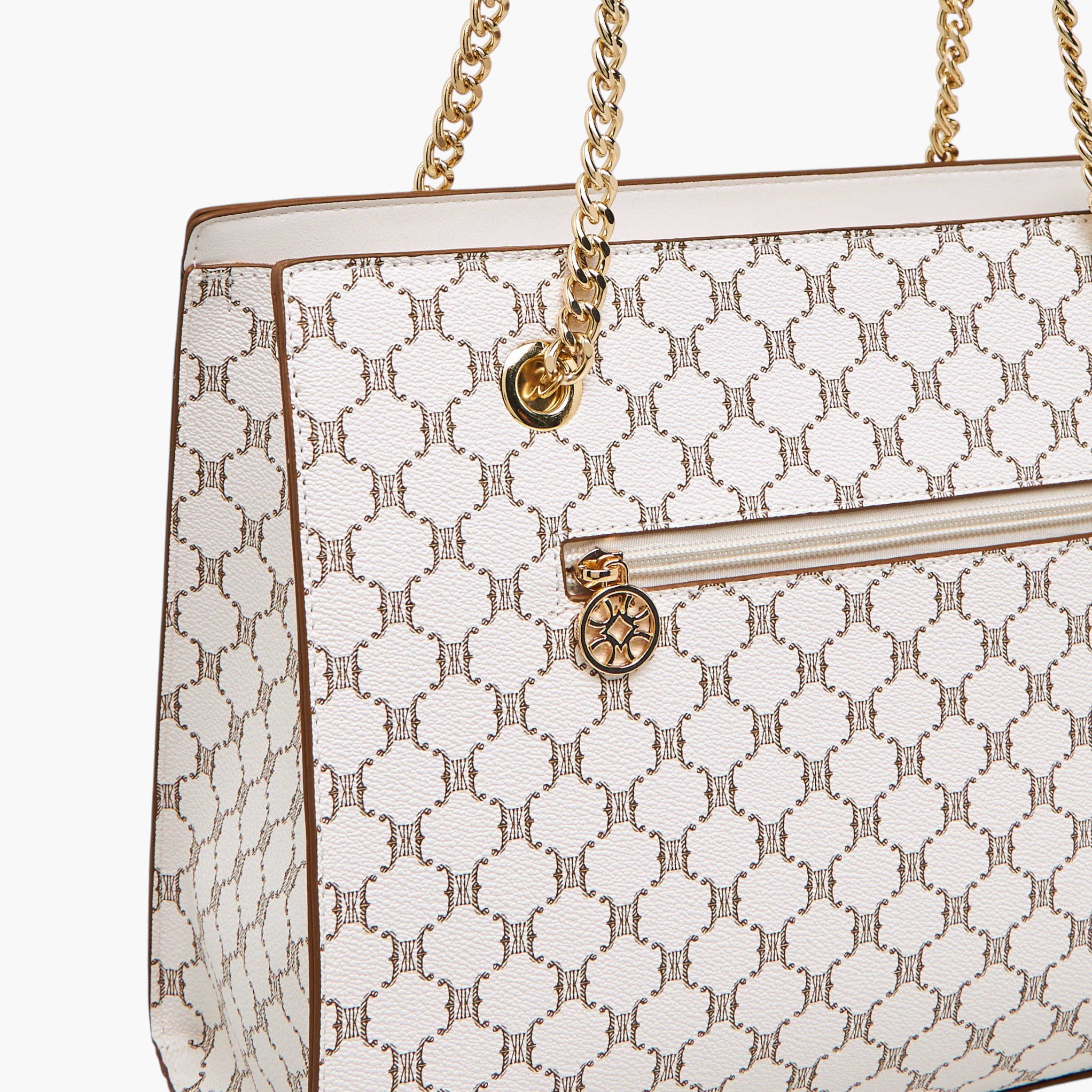 Sasha Kodes Monogram Print Tote Bag with Double Handles-women-bagsandwallets-handbags-image-6