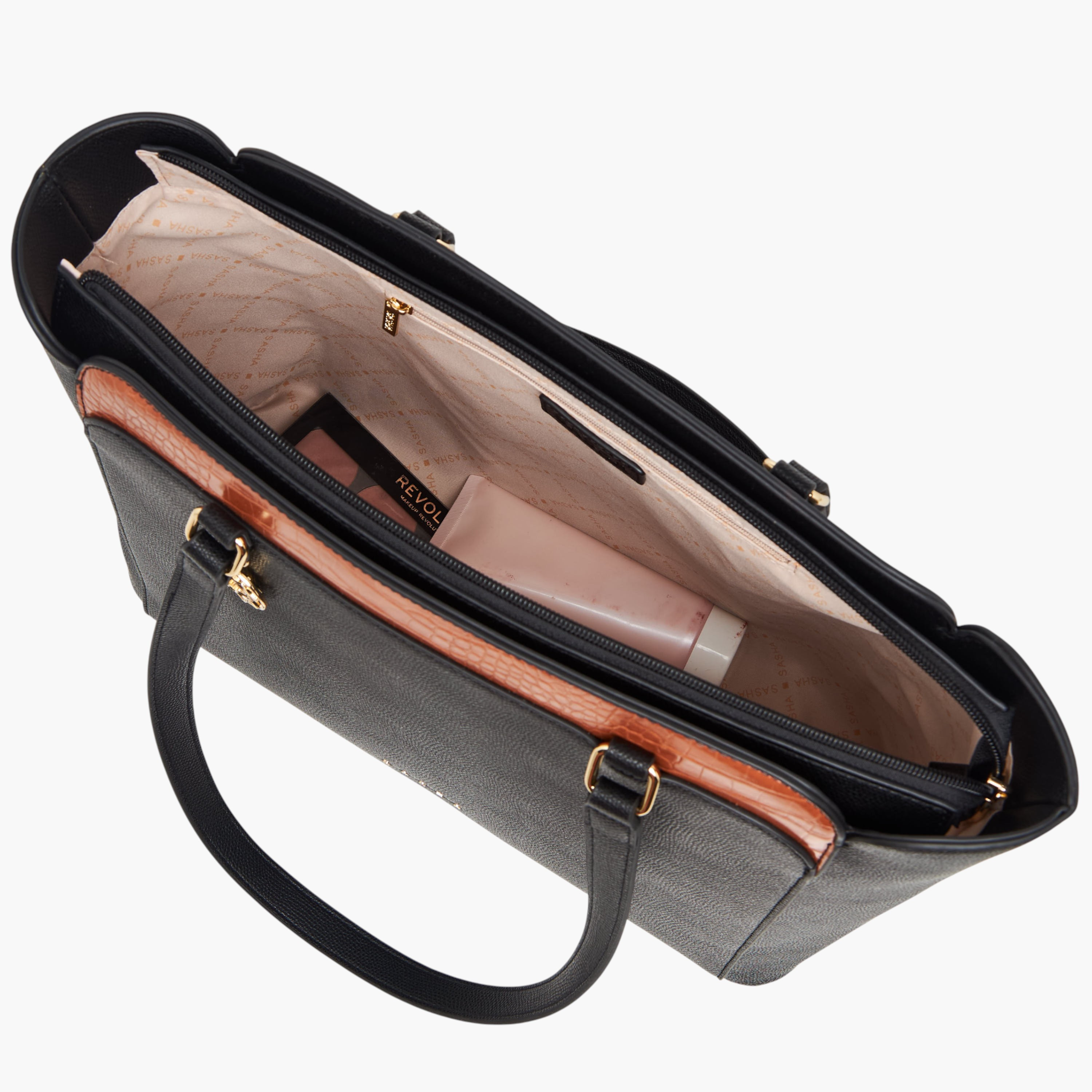 Sasha Kodes Textured Tote Bag with Double Handles-women-bagsandwallets-handbags-image-8