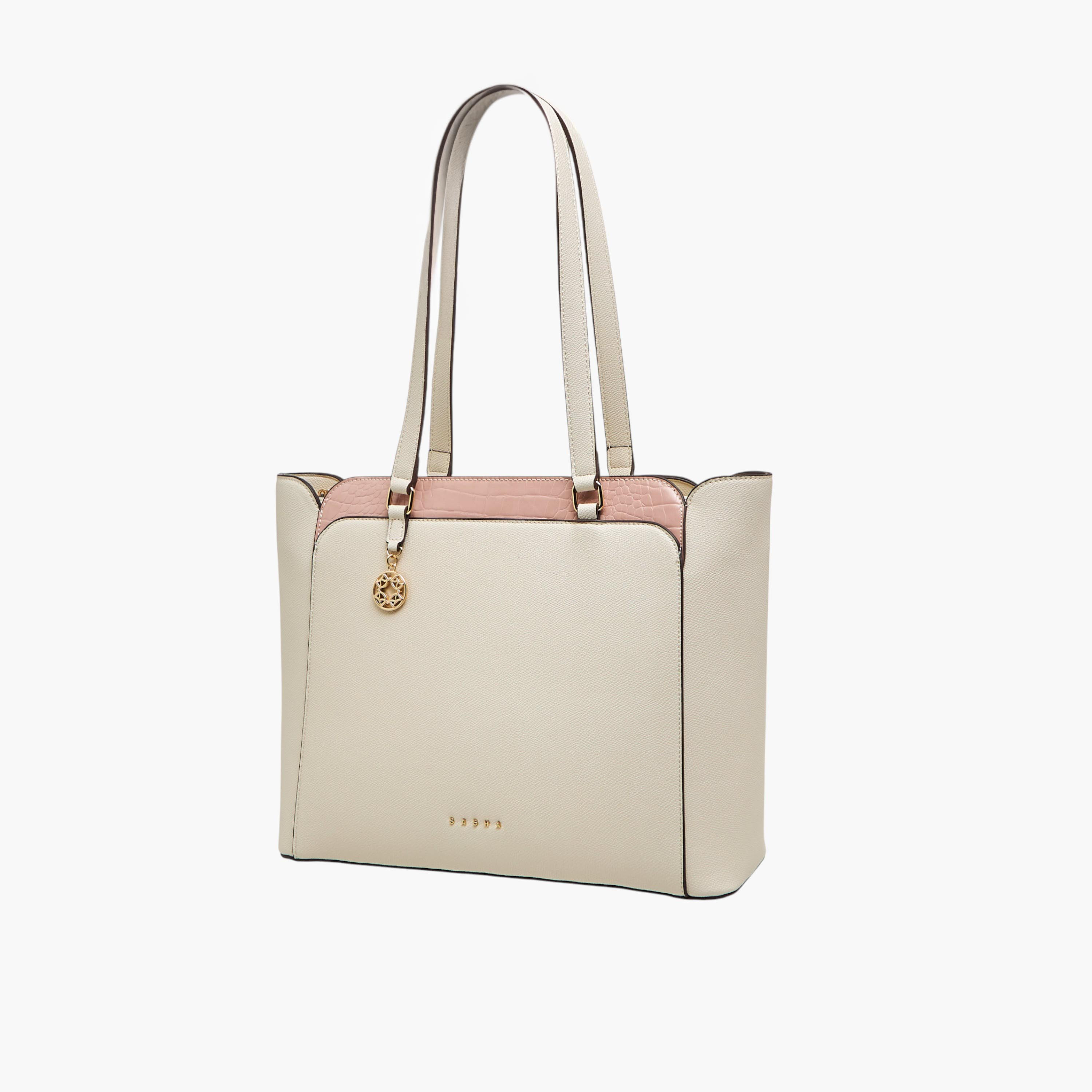 Sasha Kodes Textured Tote Bag with Double Handles-women-bagsandwallets-handbags-image-3