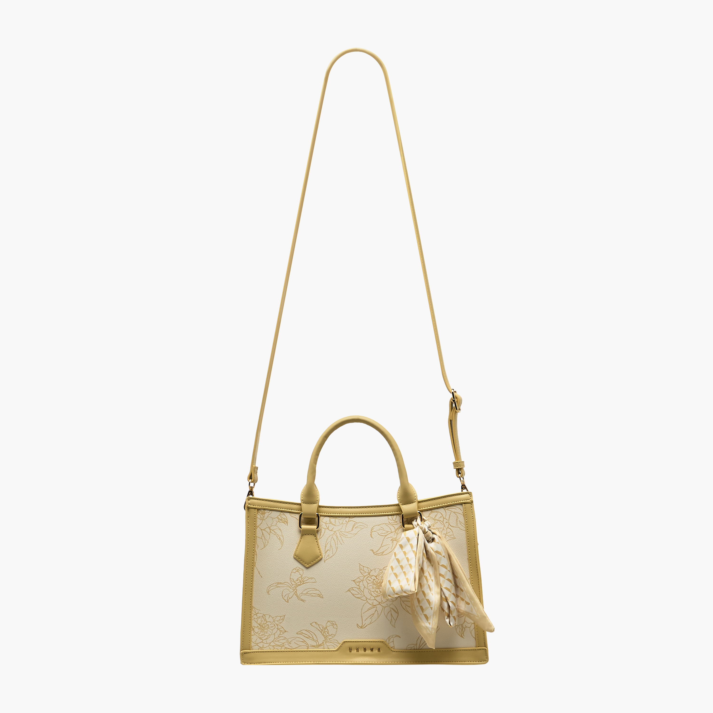 Sasha Kodes Floral Print Tote Bag with Scarf Detail-women-bagsandwallets-handbags-image-3