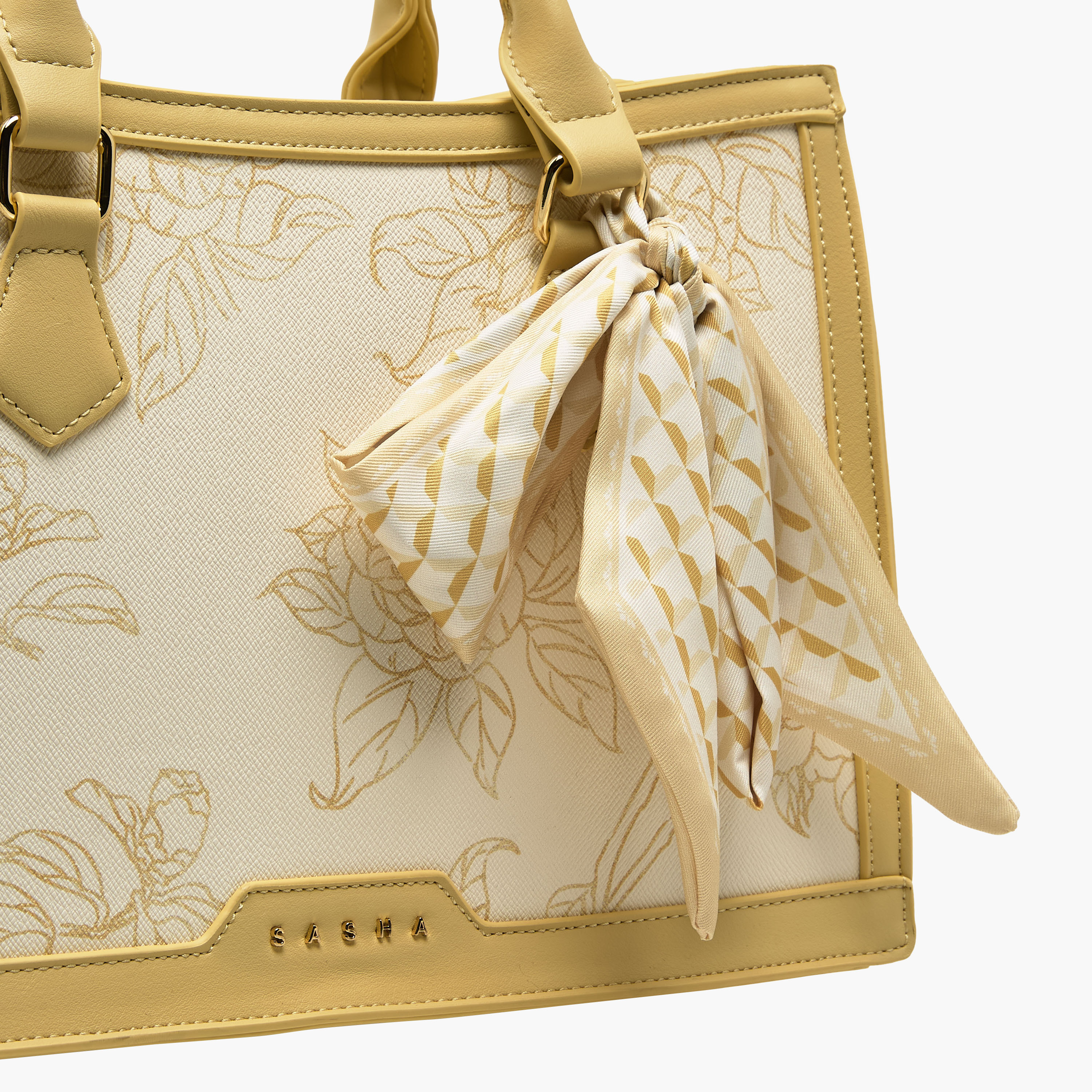 Sasha Kodes Floral Print Tote Bag with Scarf Detail-women-bagsandwallets-handbags-image-6