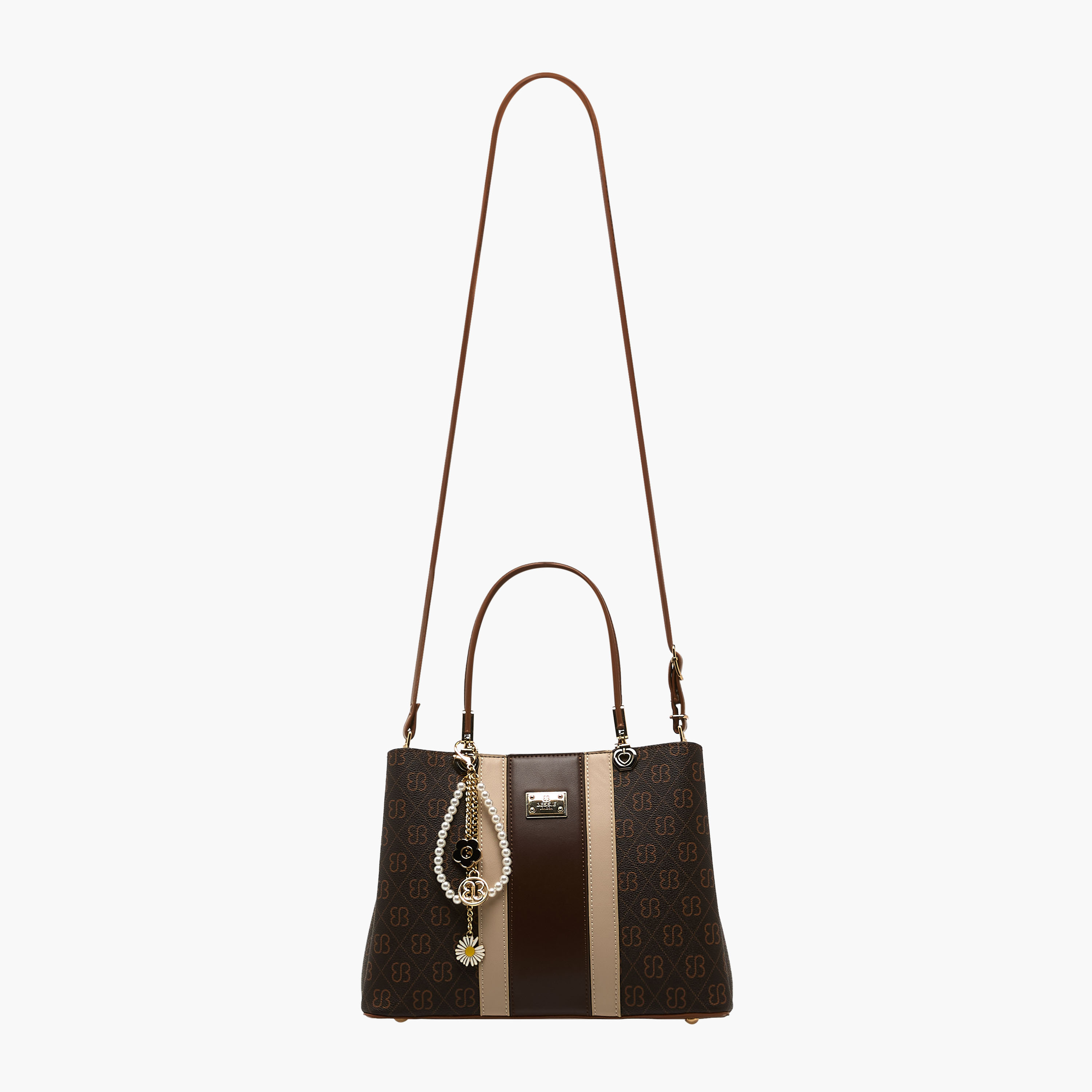 Bessie London Monogram Print Tote Bag with Charm Detail-women-bagsandwallets-handbags-image-3