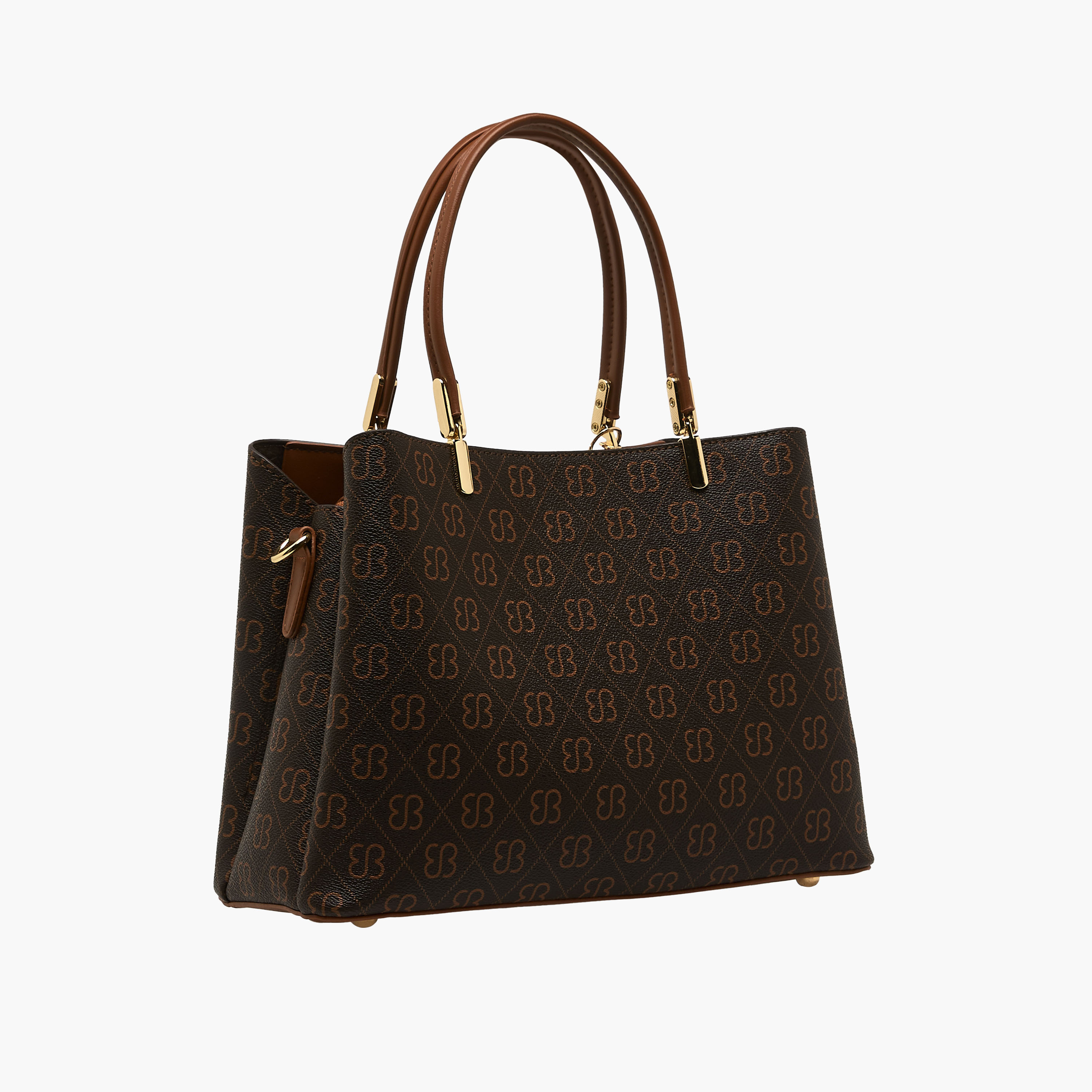 Bessie London Monogram Print Tote Bag with Charm Detail-women-bagsandwallets-handbags-image-4