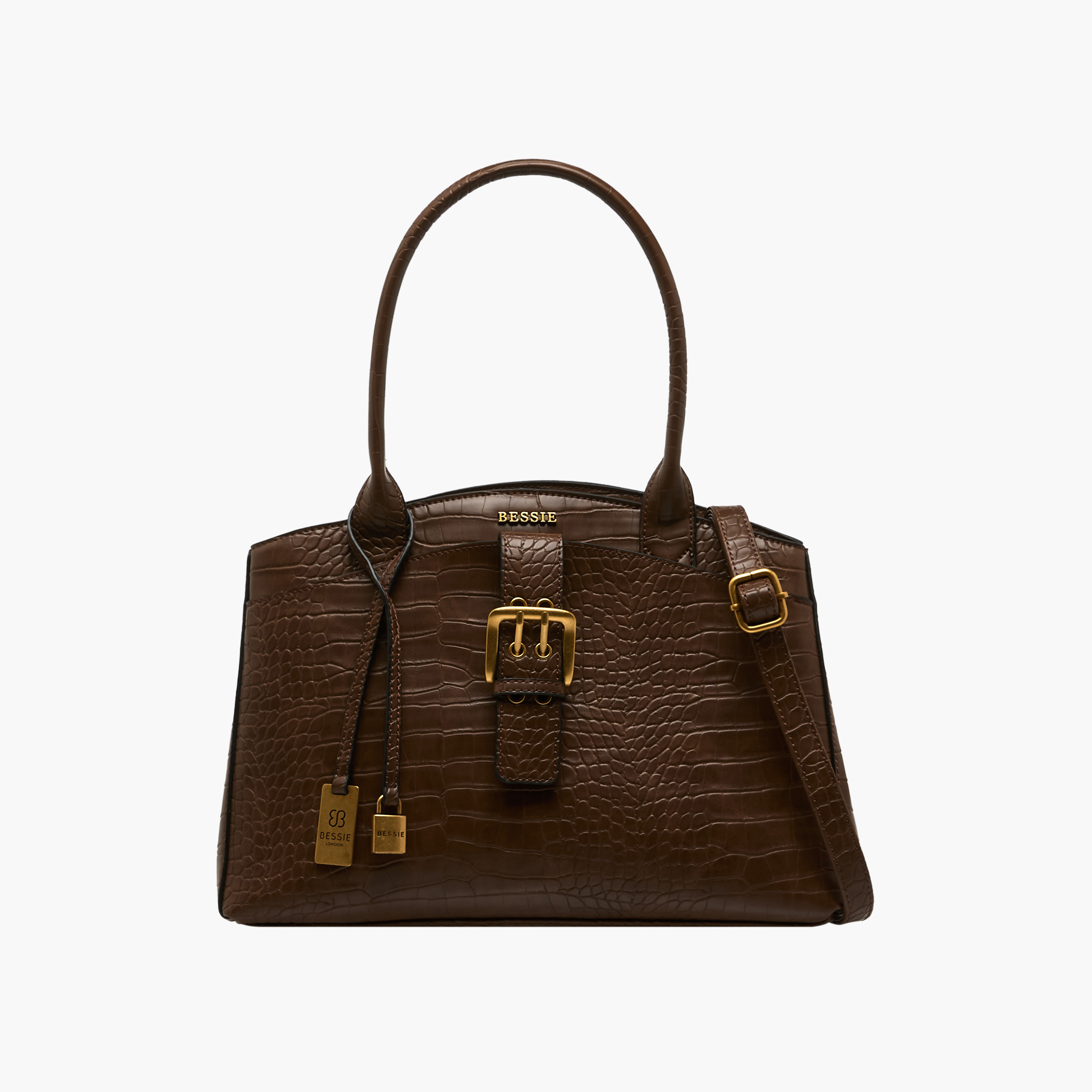 Bessie London Textured Tote Bag with Detachable Strap-women-bagsandwallets-handbags-image-1
