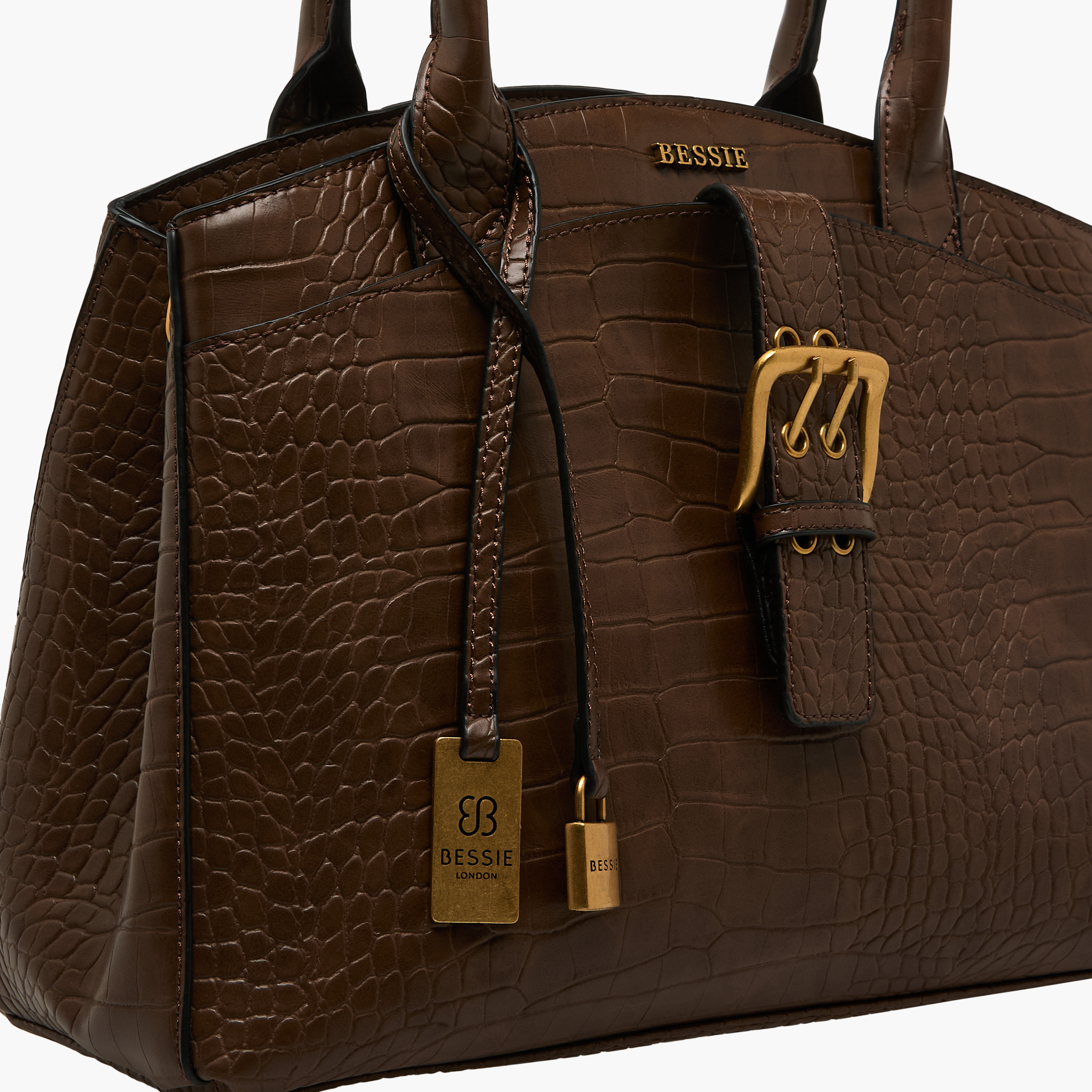 Bessie London Textured Tote Bag with Detachable Strap-women-bagsandwallets-handbags-image-5