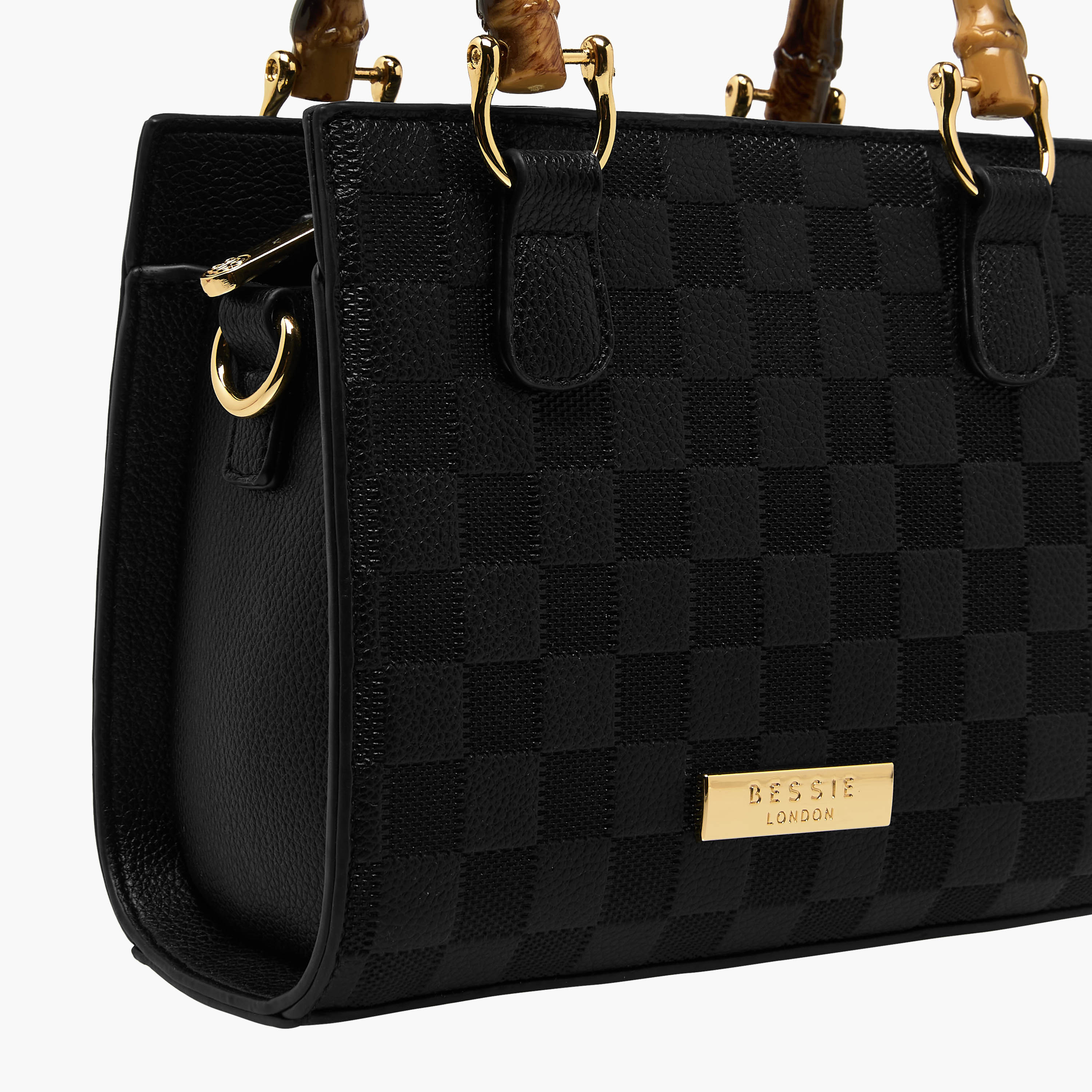 Bessie London Textured Tote Bag with Detachable Strap-women-bagsandwallets-handbags-image-5