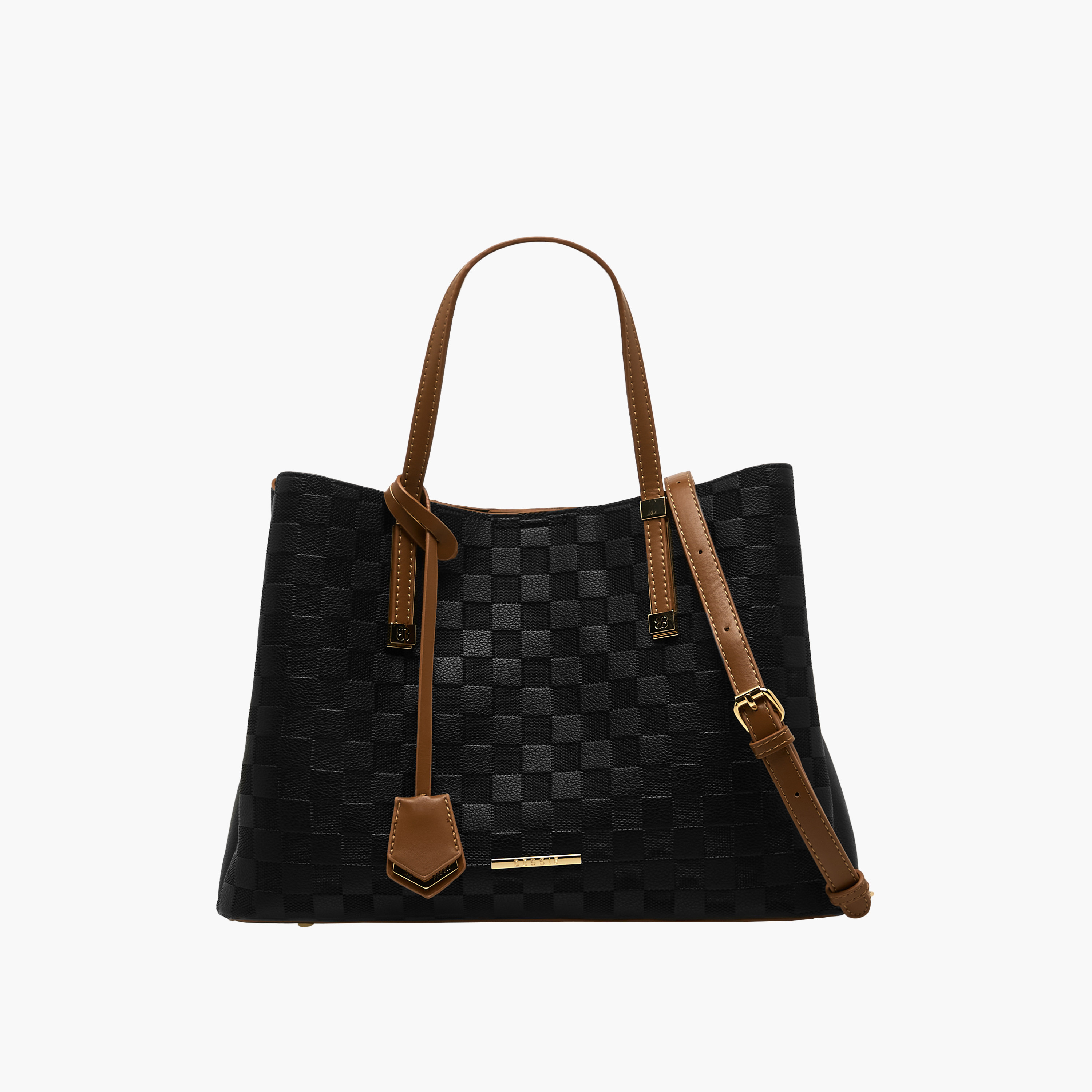 شنطة توتي بطبعات مربعات بحزام قابل للفصل من بيسي لندن-women-bagsandwallets-handbags-image-1