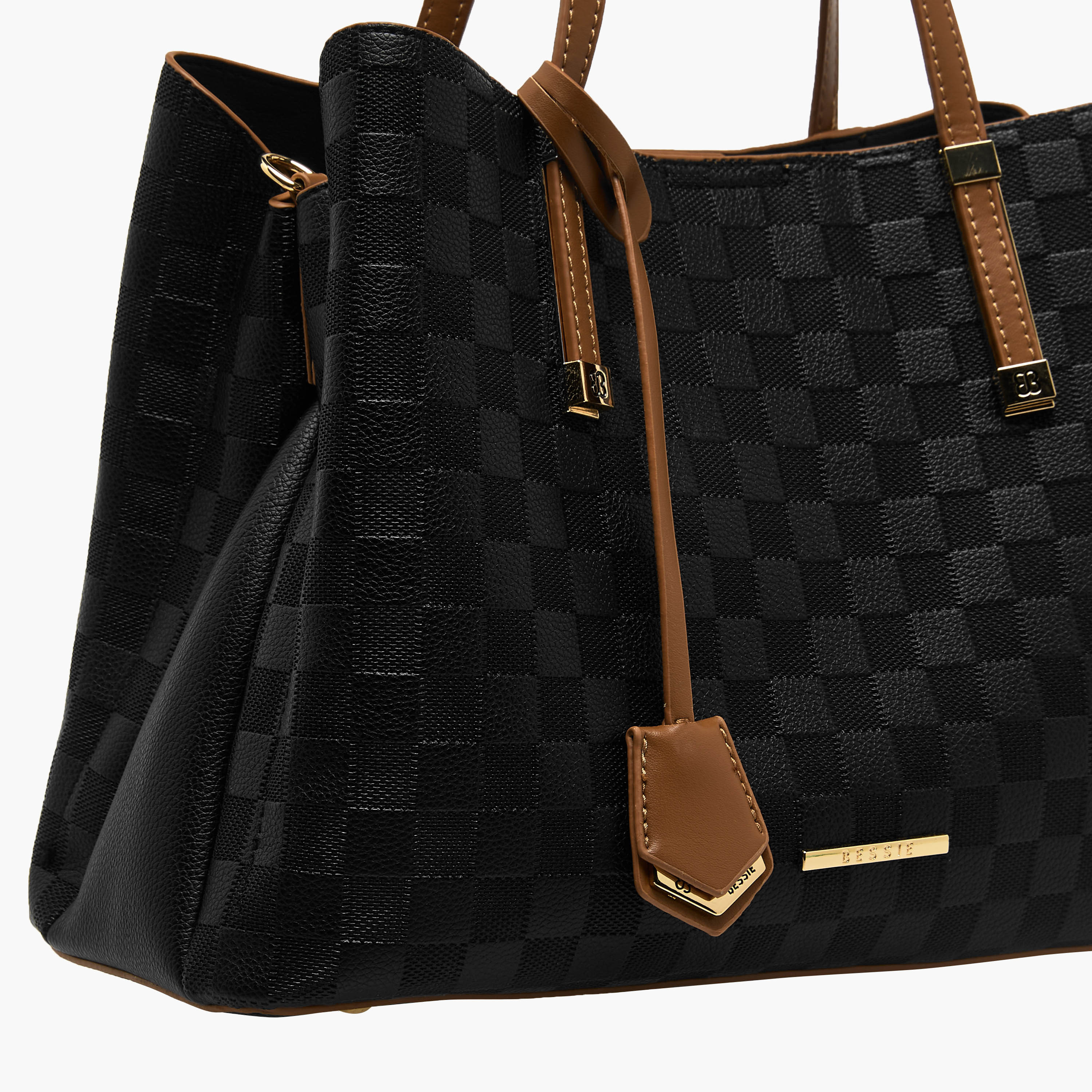 شنطة توتي بطبعات مربعات بحزام قابل للفصل من بيسي لندن-women-bagsandwallets-handbags-image-5