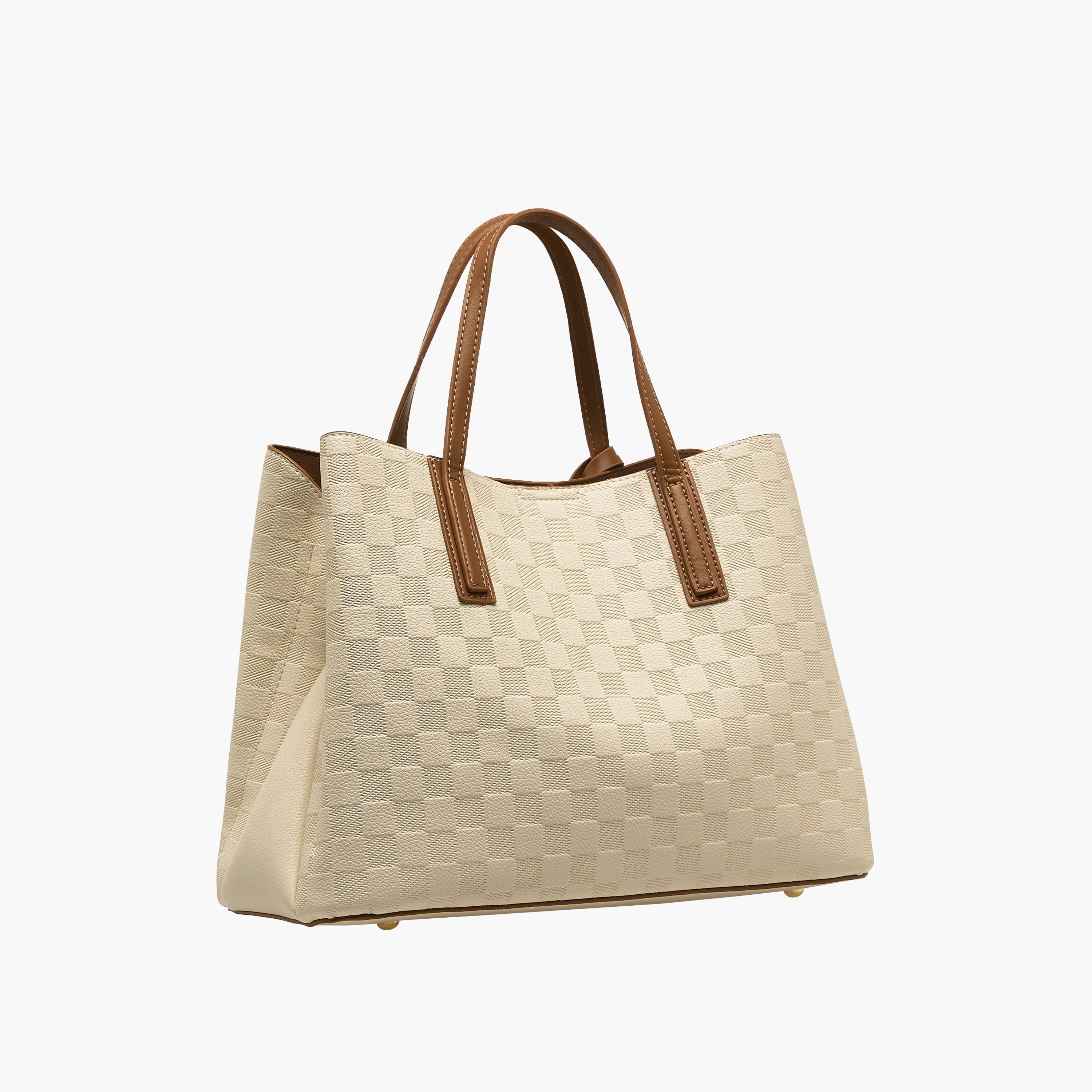 Bessie London Checked Tote Bag with Detachable Strap-women-bagsandwallets-handbags-image-4