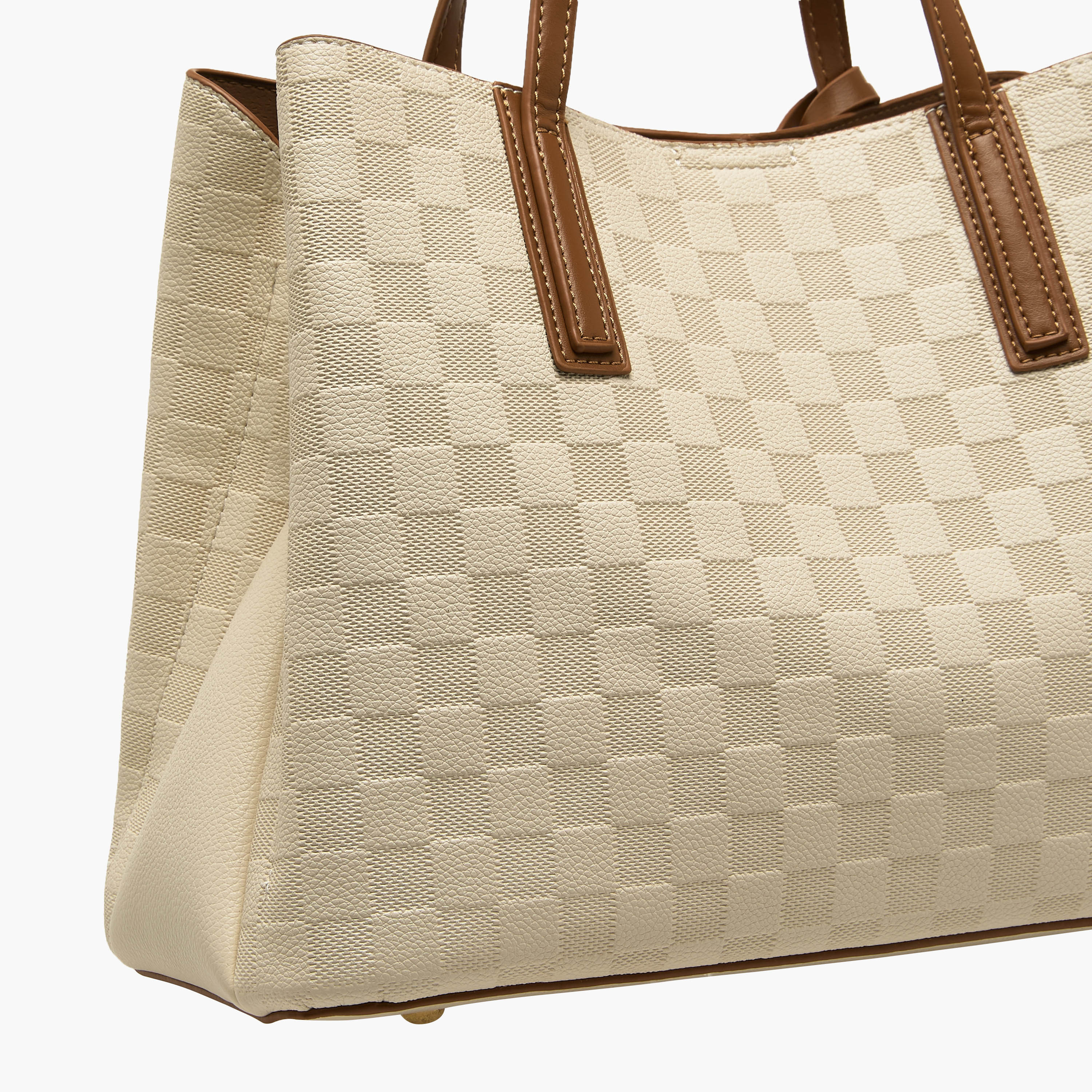 Bessie London Checked Tote Bag with Detachable Strap-women-bagsandwallets-handbags-image-6
